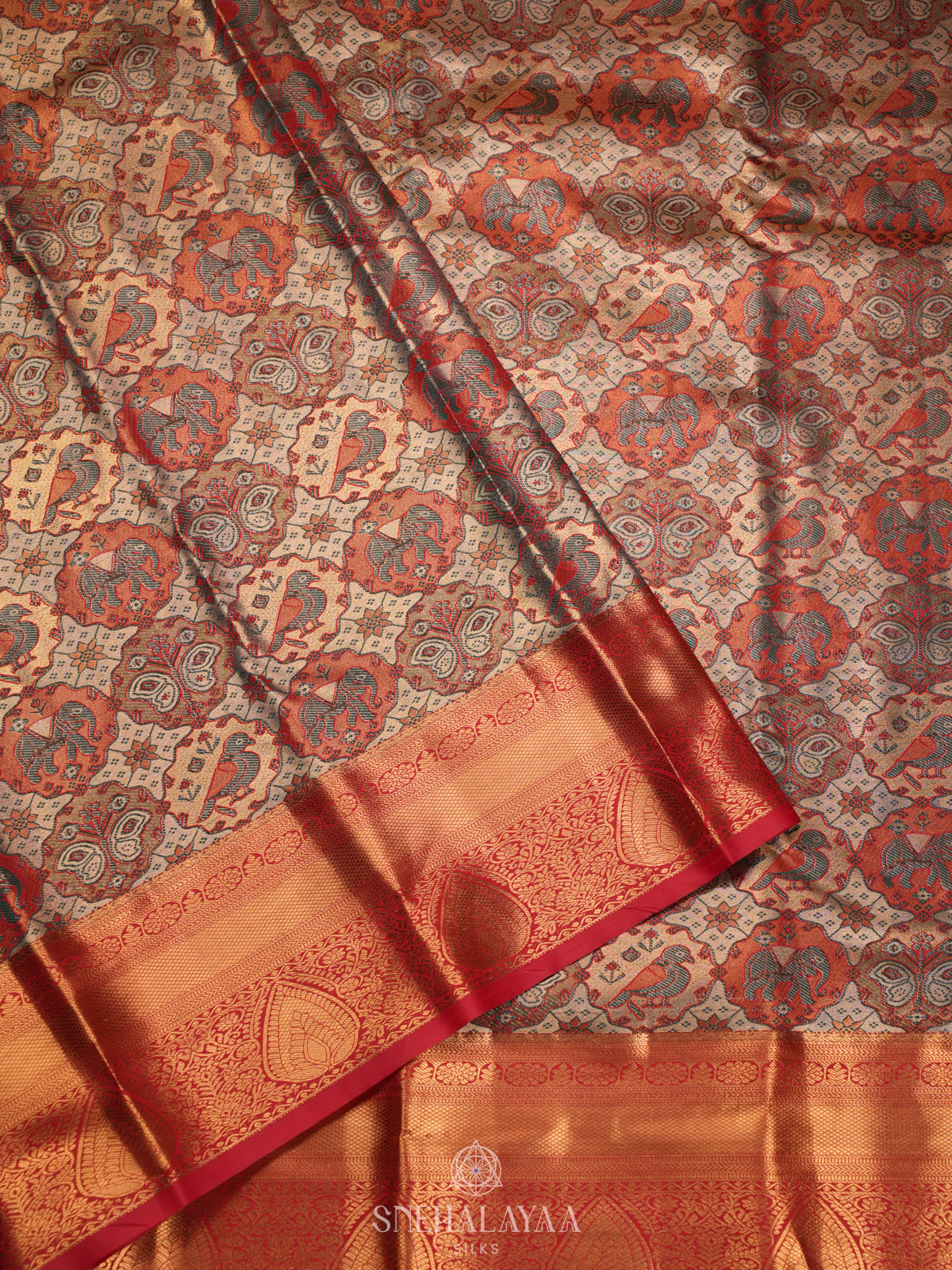 Beige Art Silk Sraee