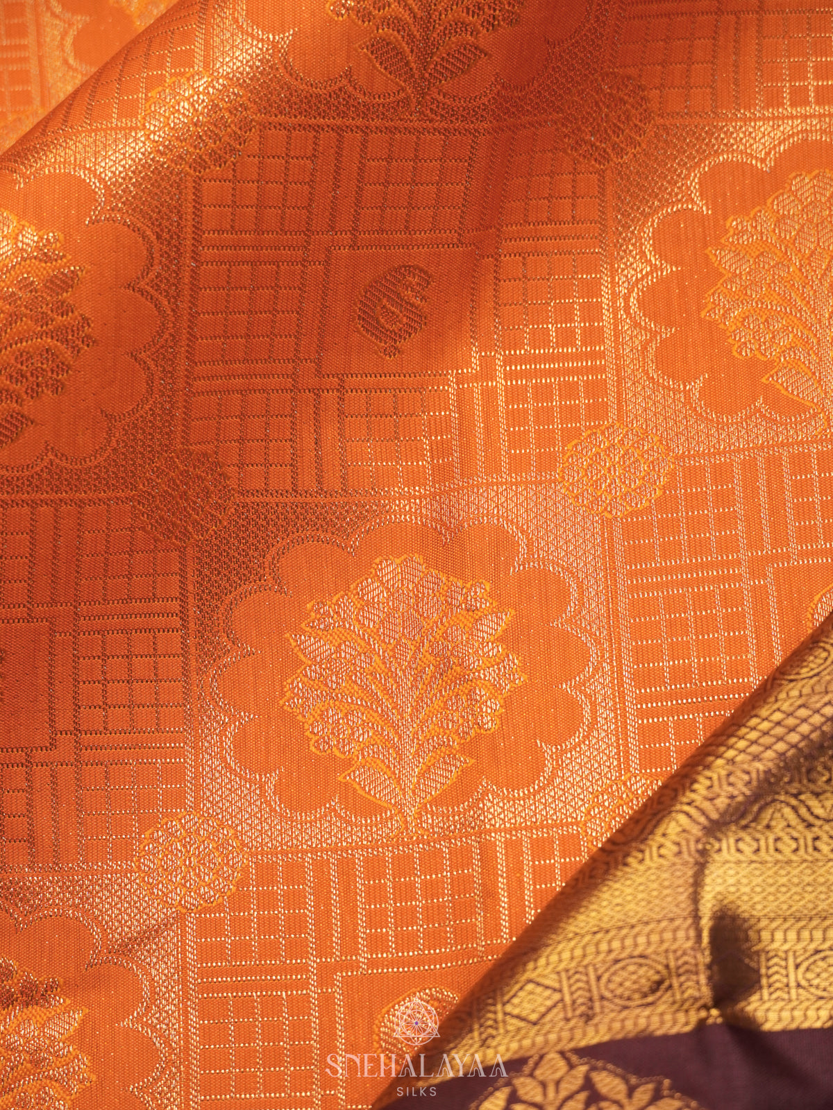 Orange Art Silk Sraee
