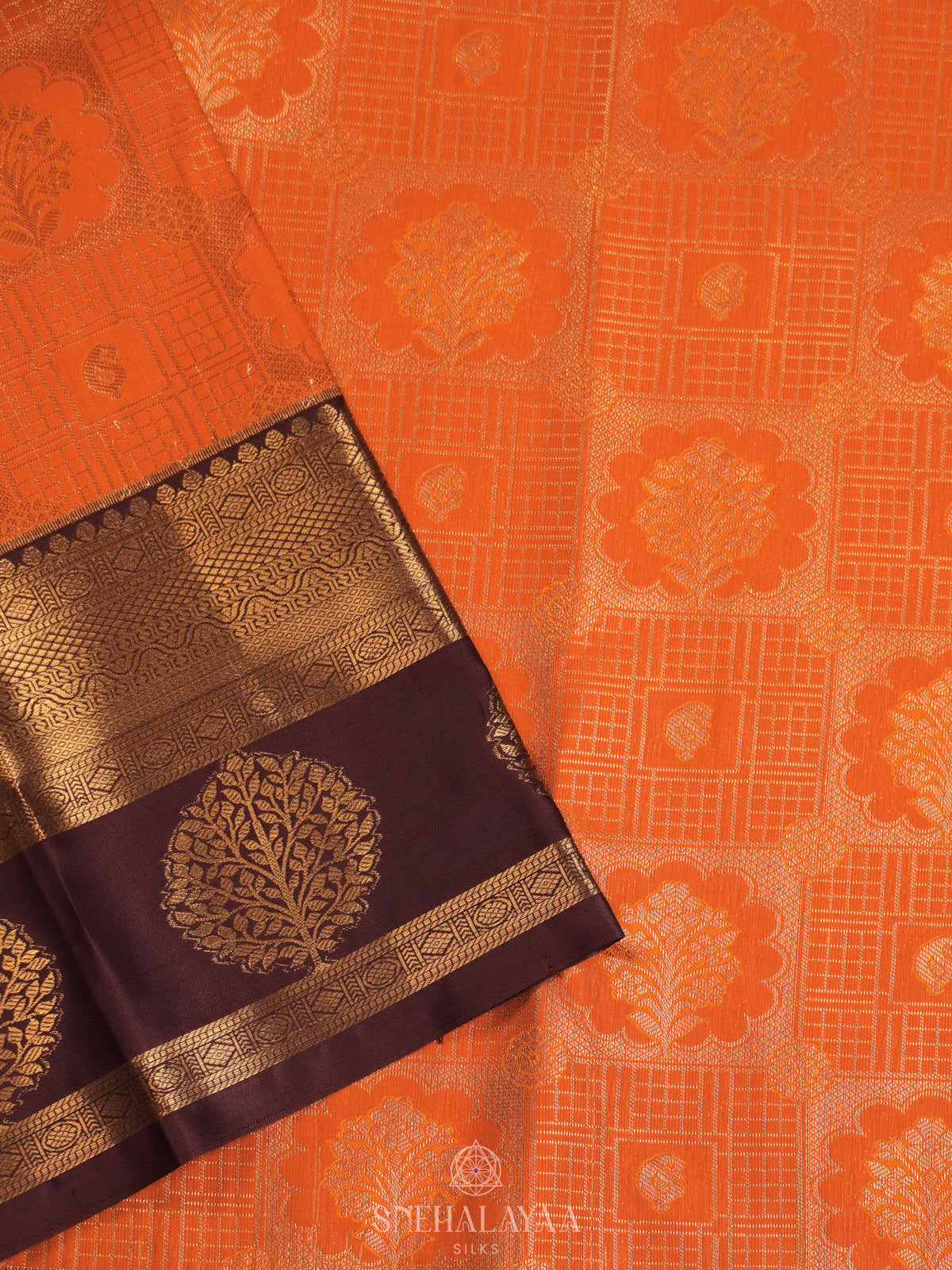 Orange Art Silk Sraee