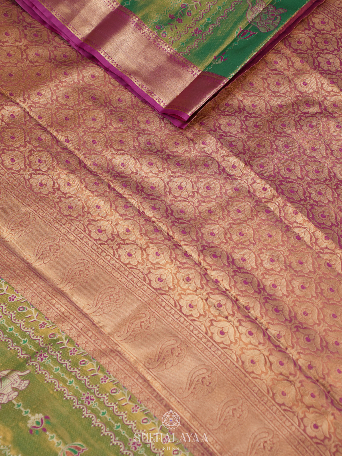 Green Art Silk Sraee