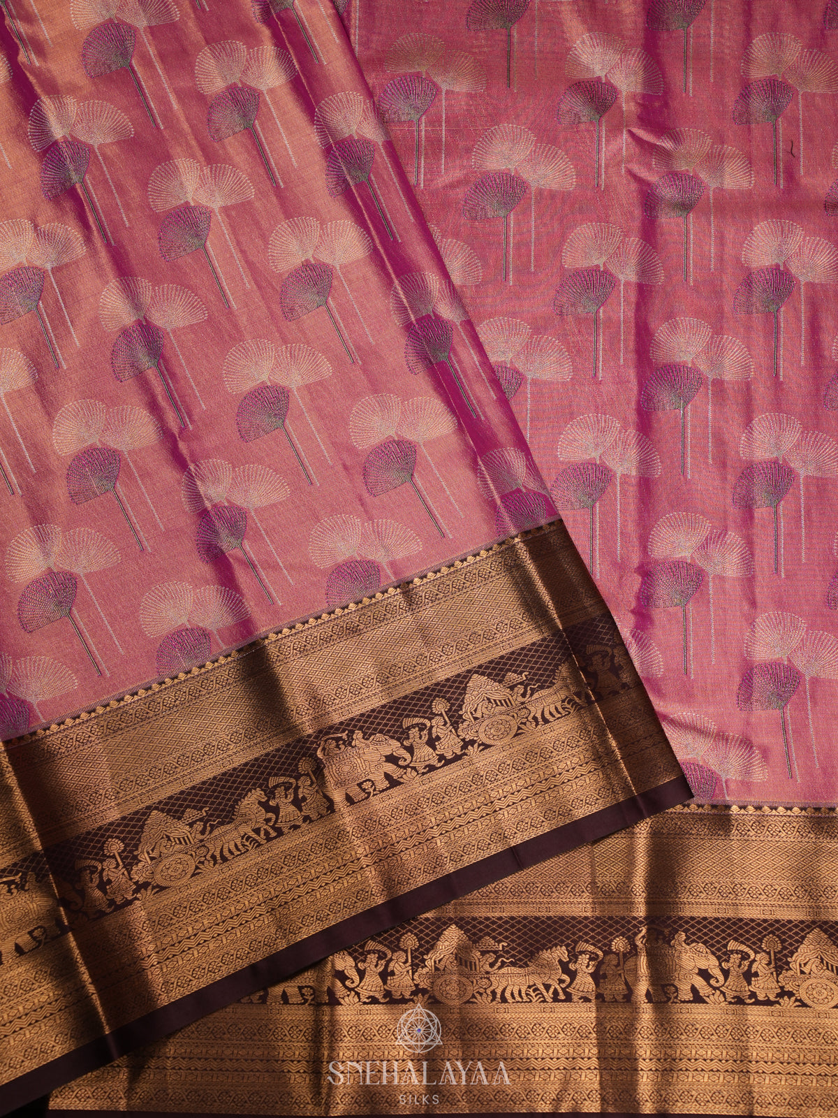 Pink Art Silk Sraee