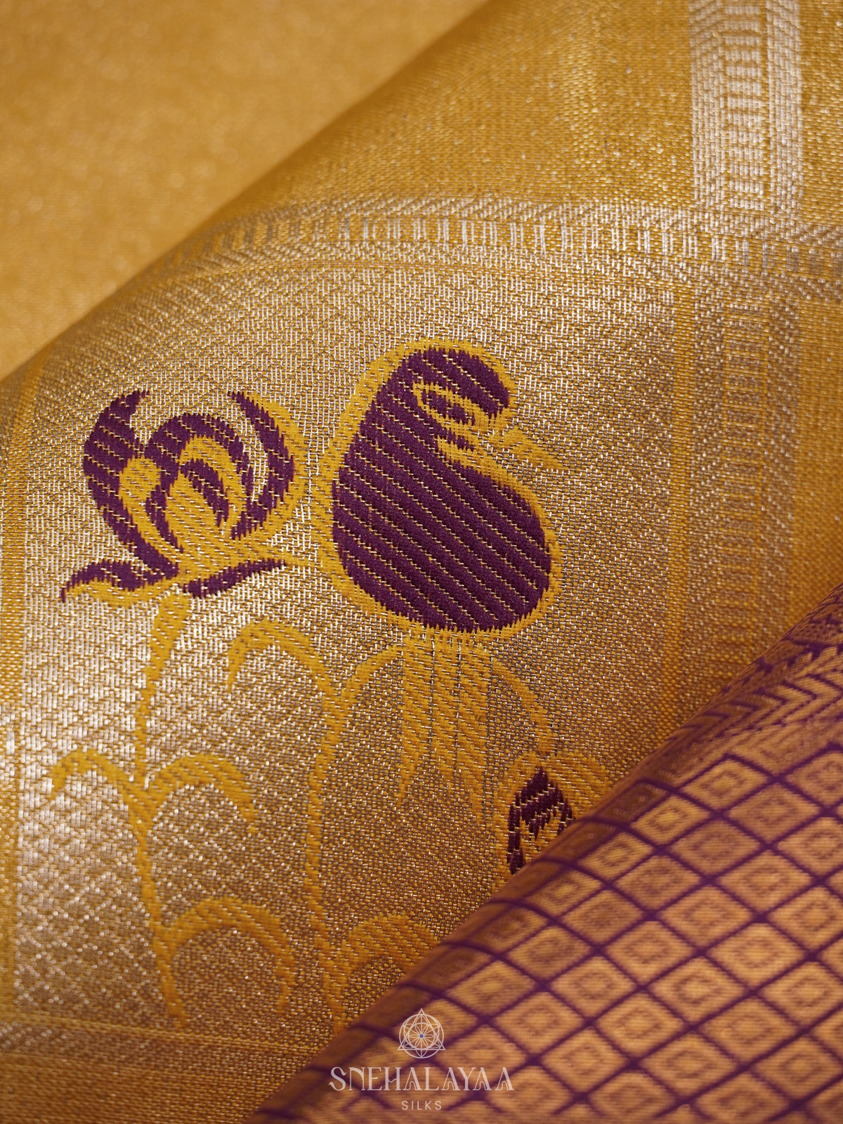 Yellow Art Silk Sraee