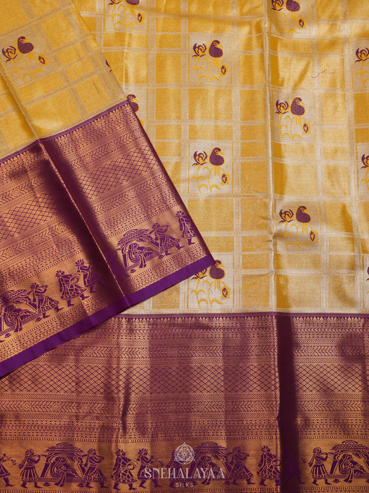 Yellow Art Silk Sraee