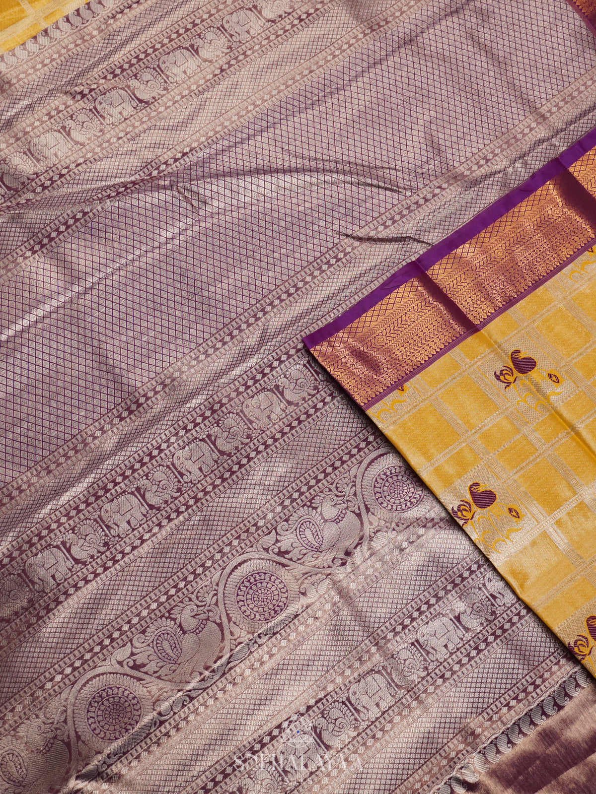 Yellow Art Silk Sraee