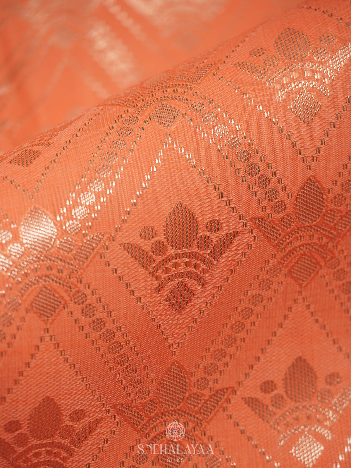 Peach Art Silk Sraee