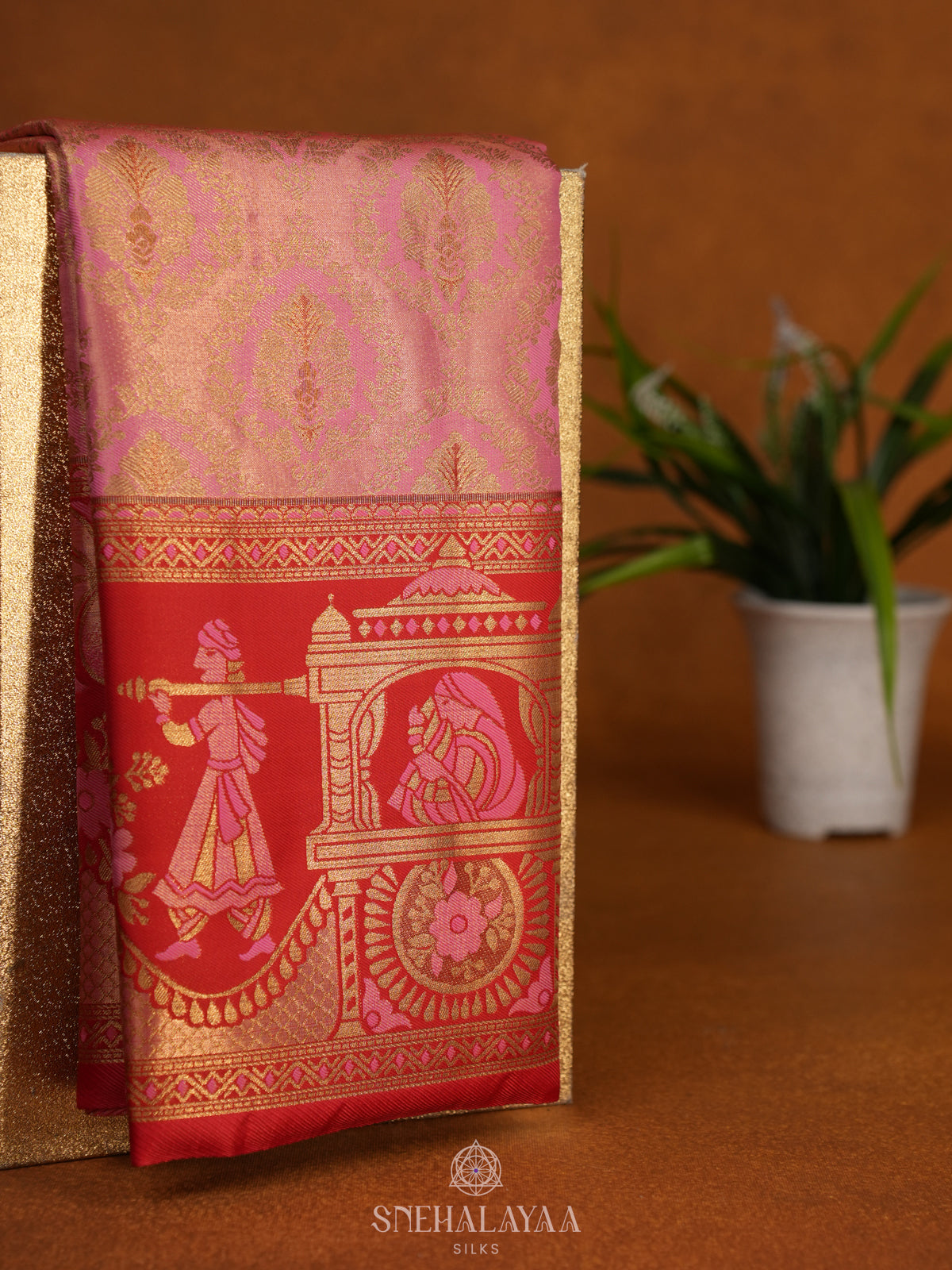 Pale Pink Art Silk Sraee