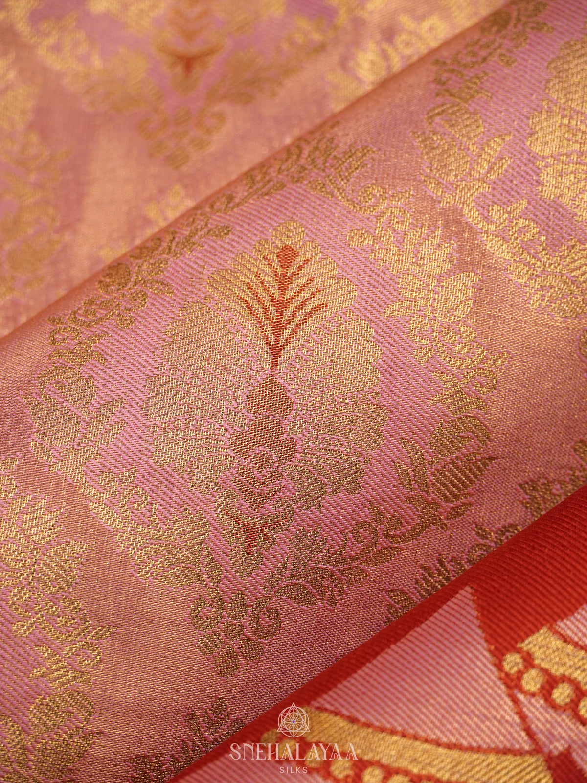Pale Pink Art Silk Sraee