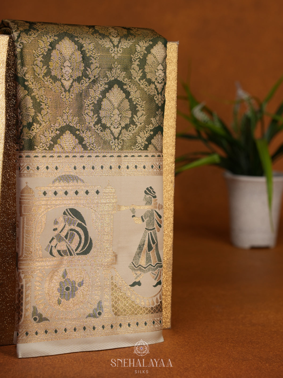 Forest Green Art Silk Sraee