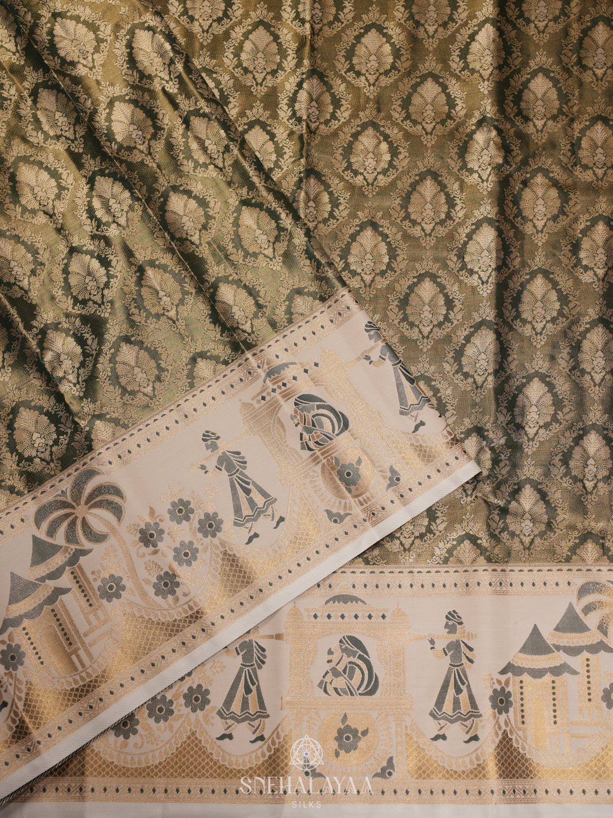 Forest Green Art Silk Sraee