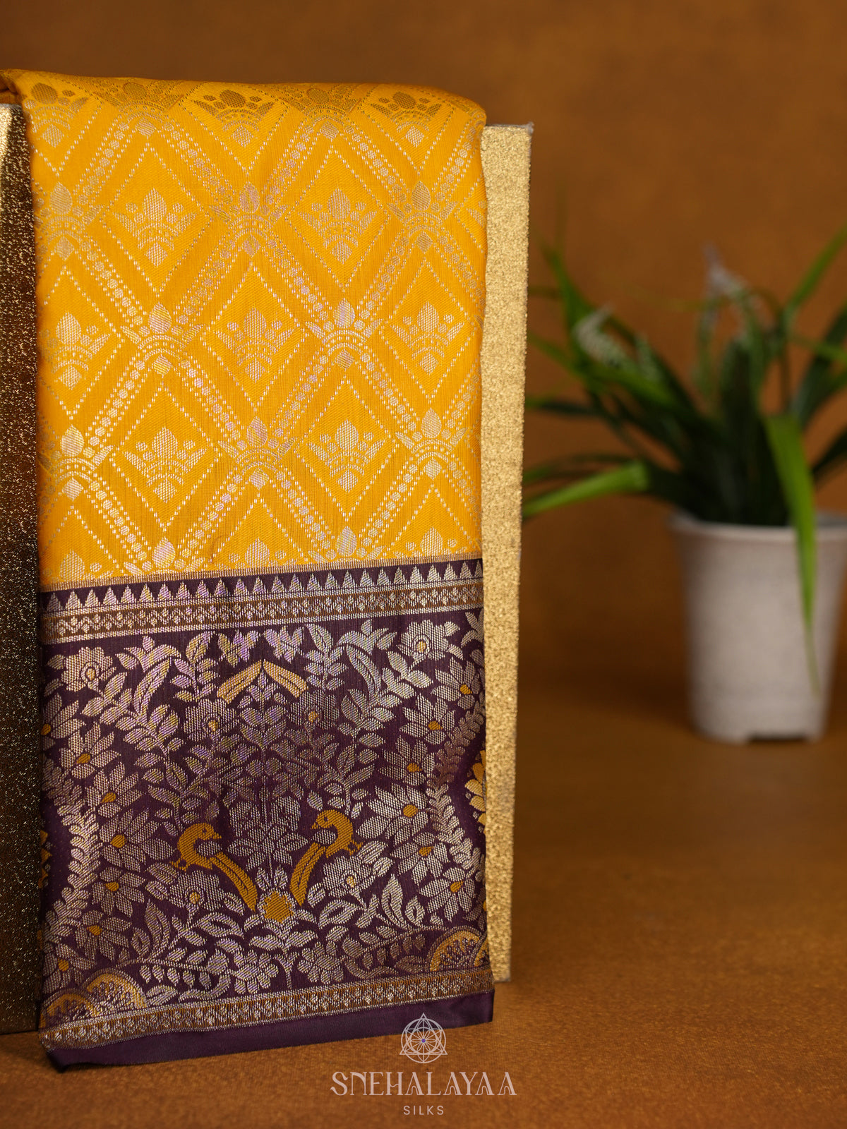 Mango Yellow Art Silk Sraee