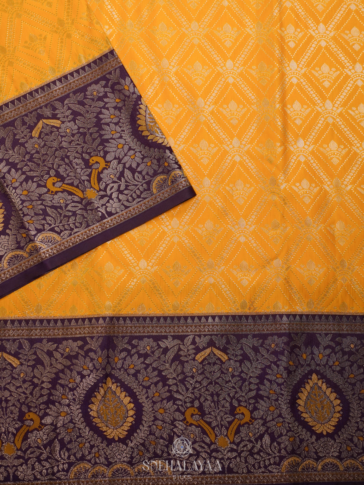 Mango Yellow Art Silk Sraee