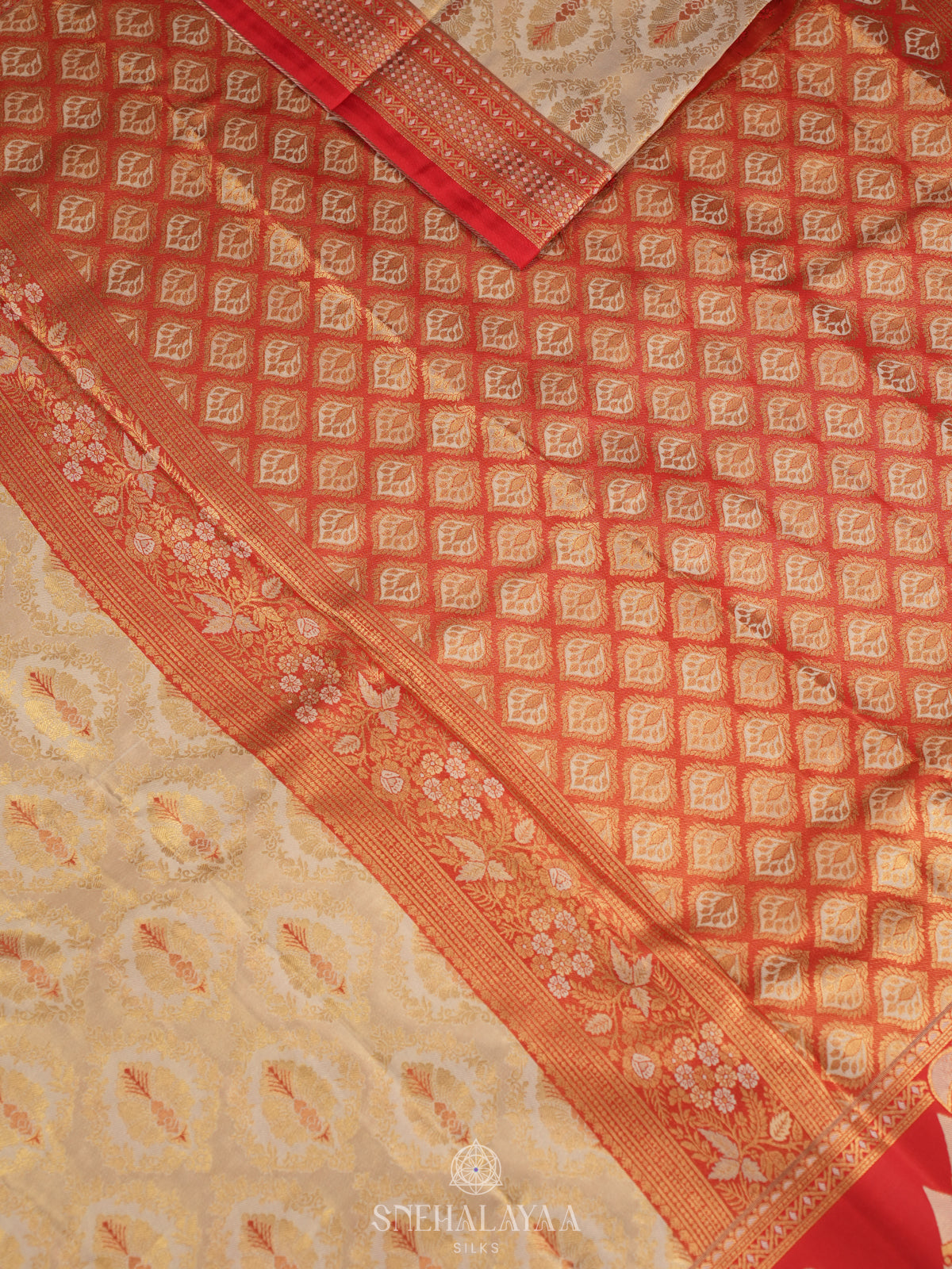 Cream Art Silk Sraee