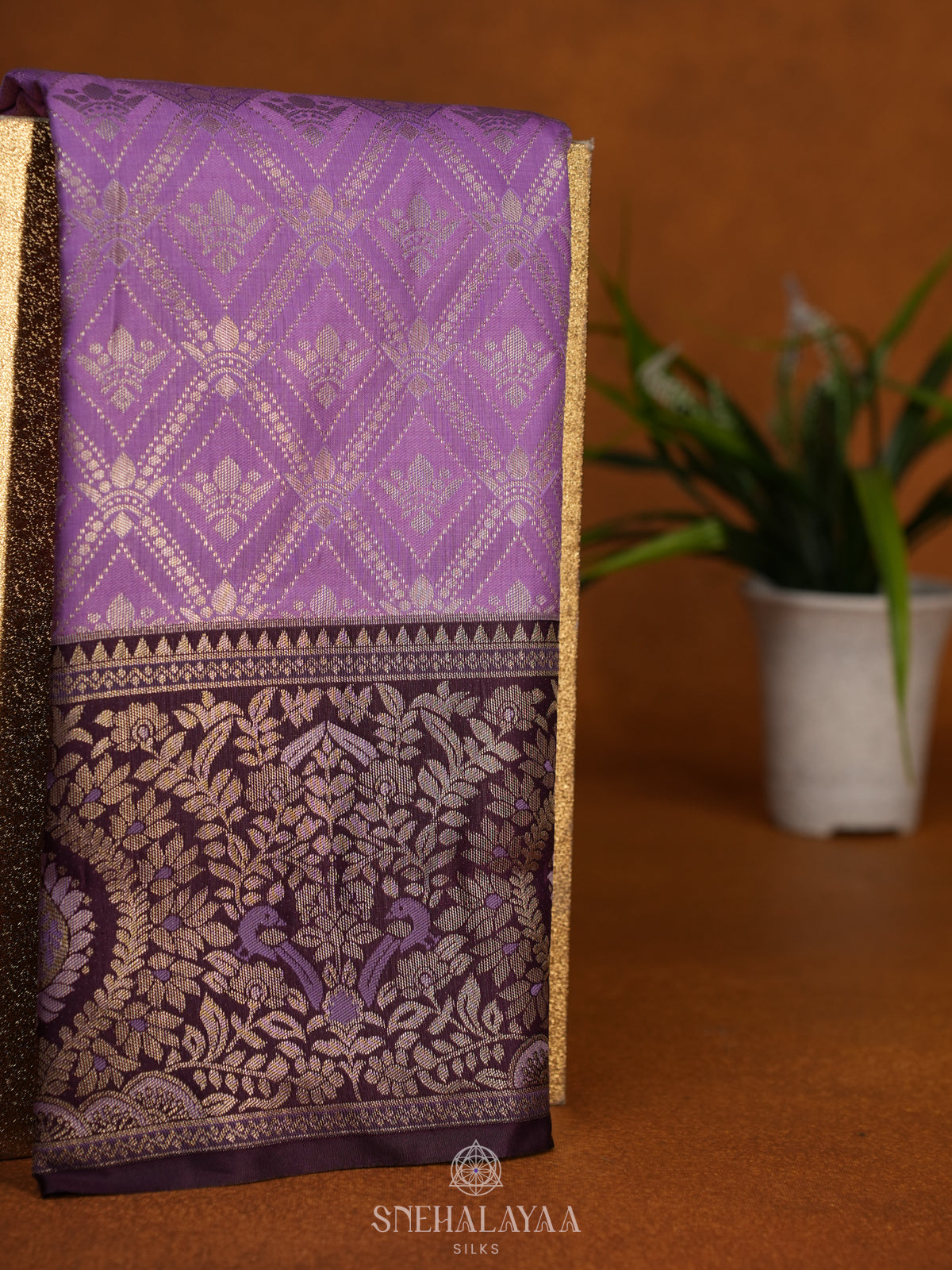 Lavender Art Silk Sraee