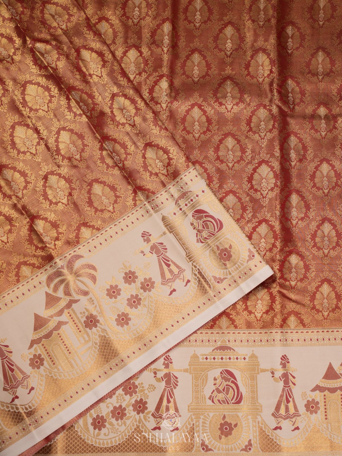 Maroon Art Silk Sraee