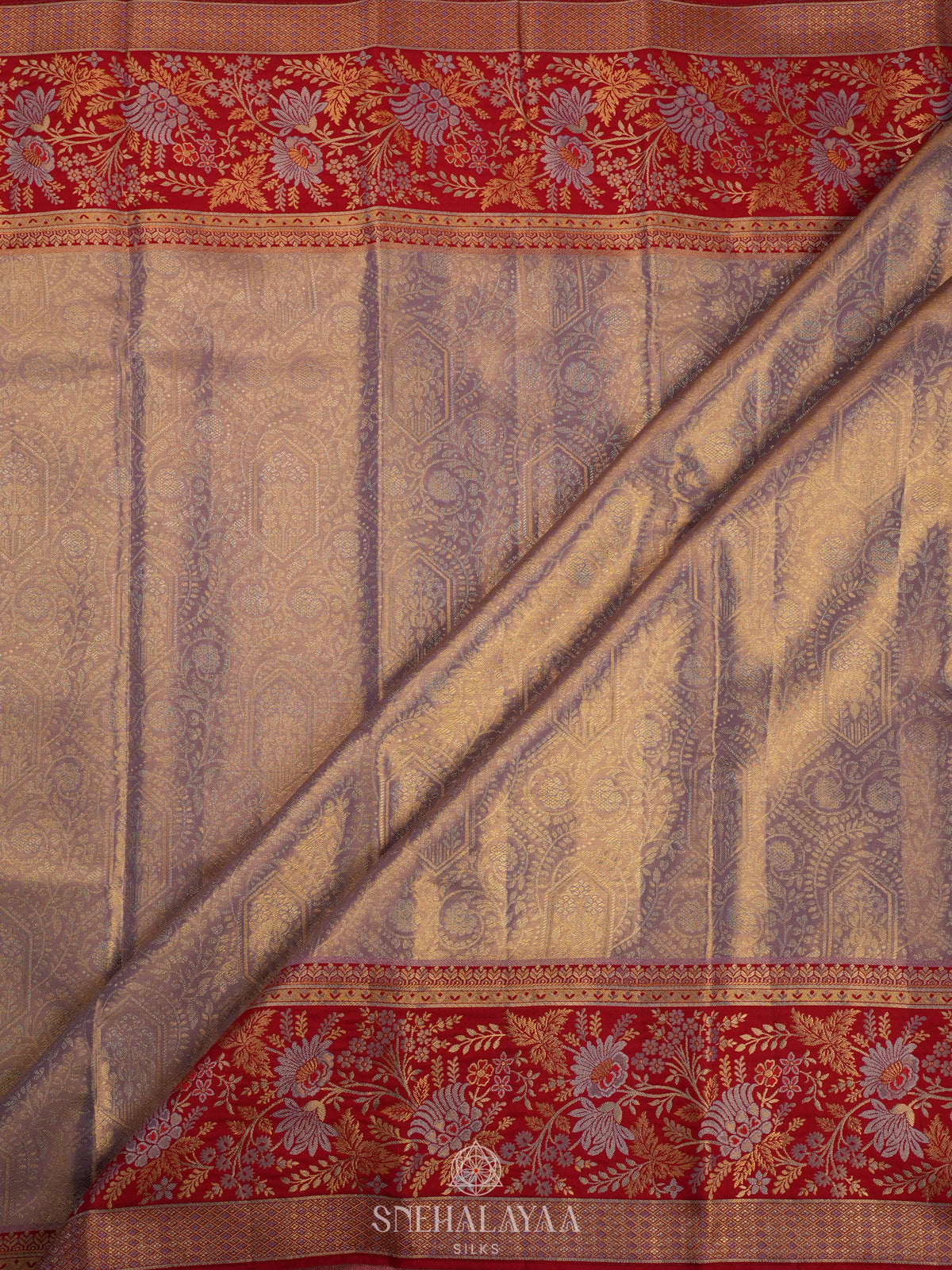 Pink Tissue Kanjivaram Silk Saree