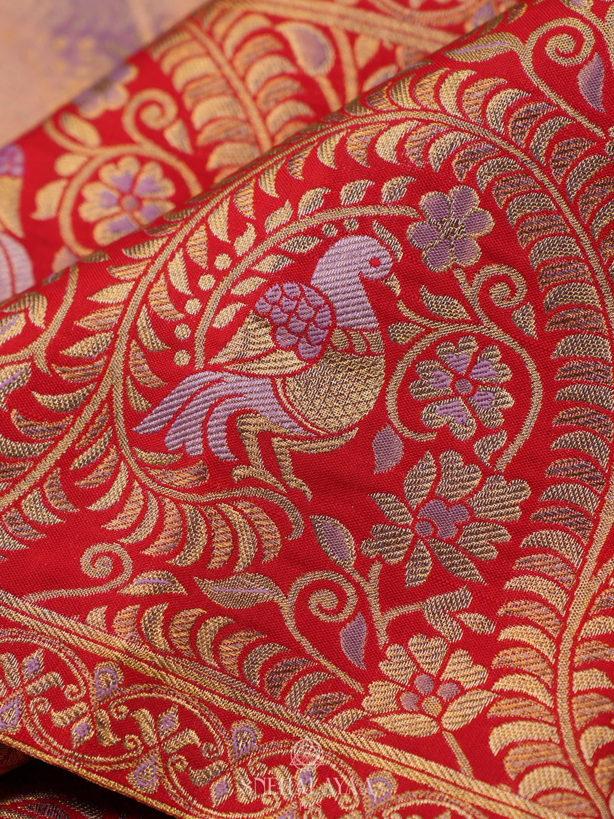 Rose Pink Tissue Kanjivaram Silk Saree