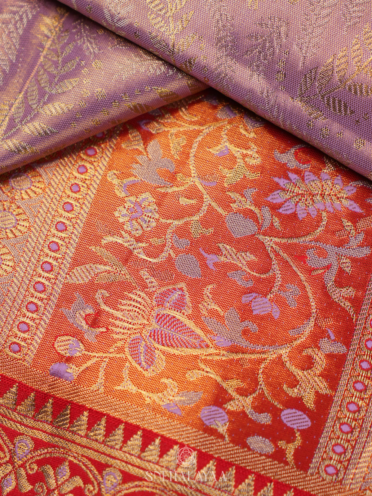 Rose Pink Tissue Kanjivaram Silk Saree