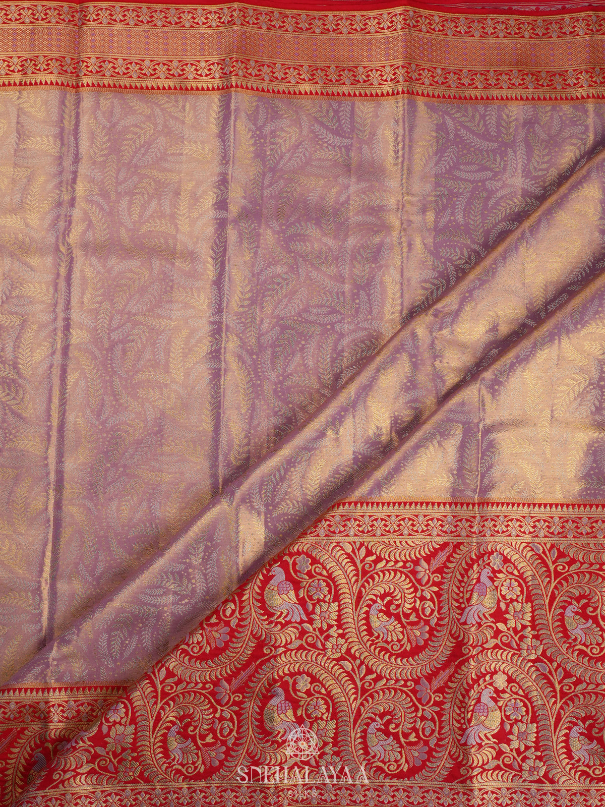Rose Pink Tissue Kanjivaram Silk Saree