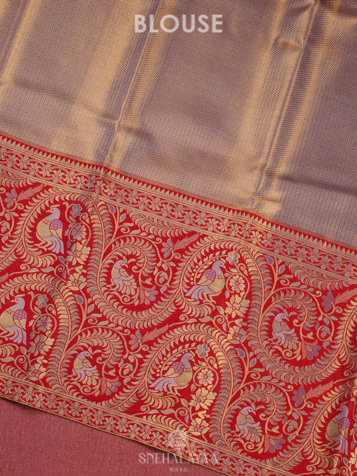 Rose Pink Tissue Kanjivaram Silk Saree