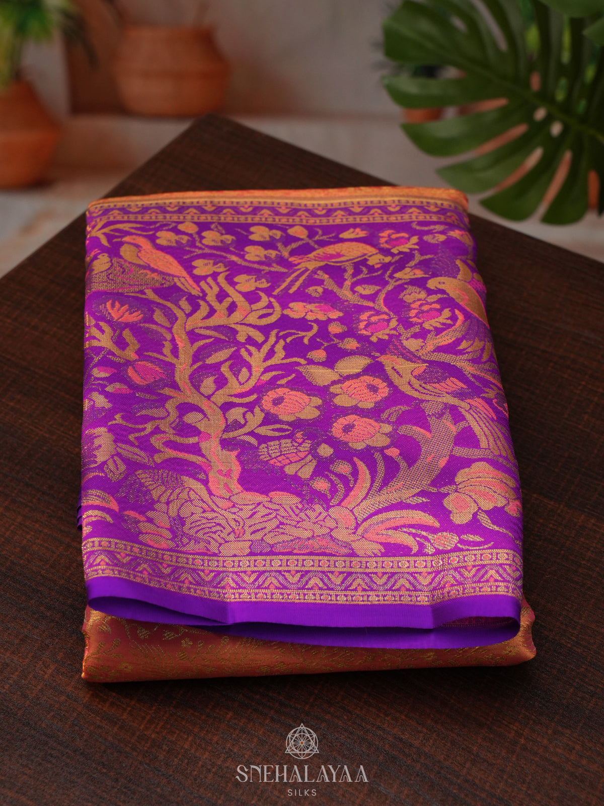 Peach Tissue Kanjivaram Silk Saree