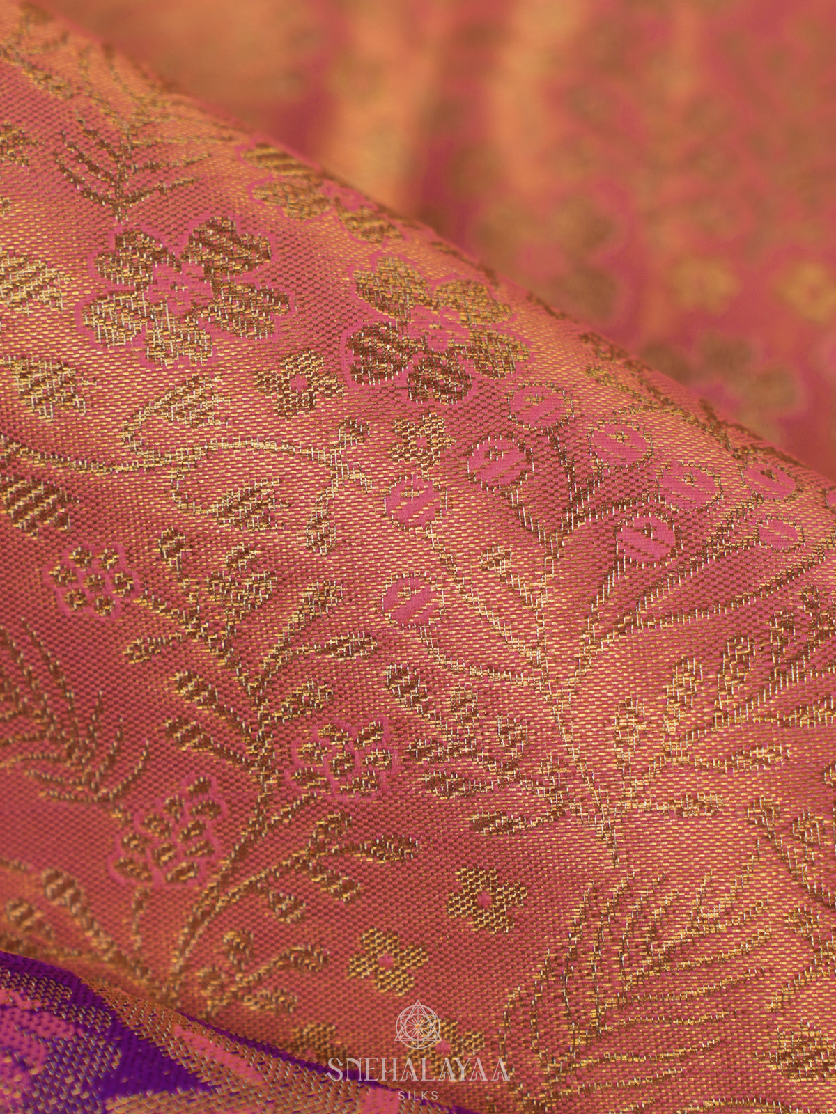 Peach Tissue Kanjivaram Silk Saree