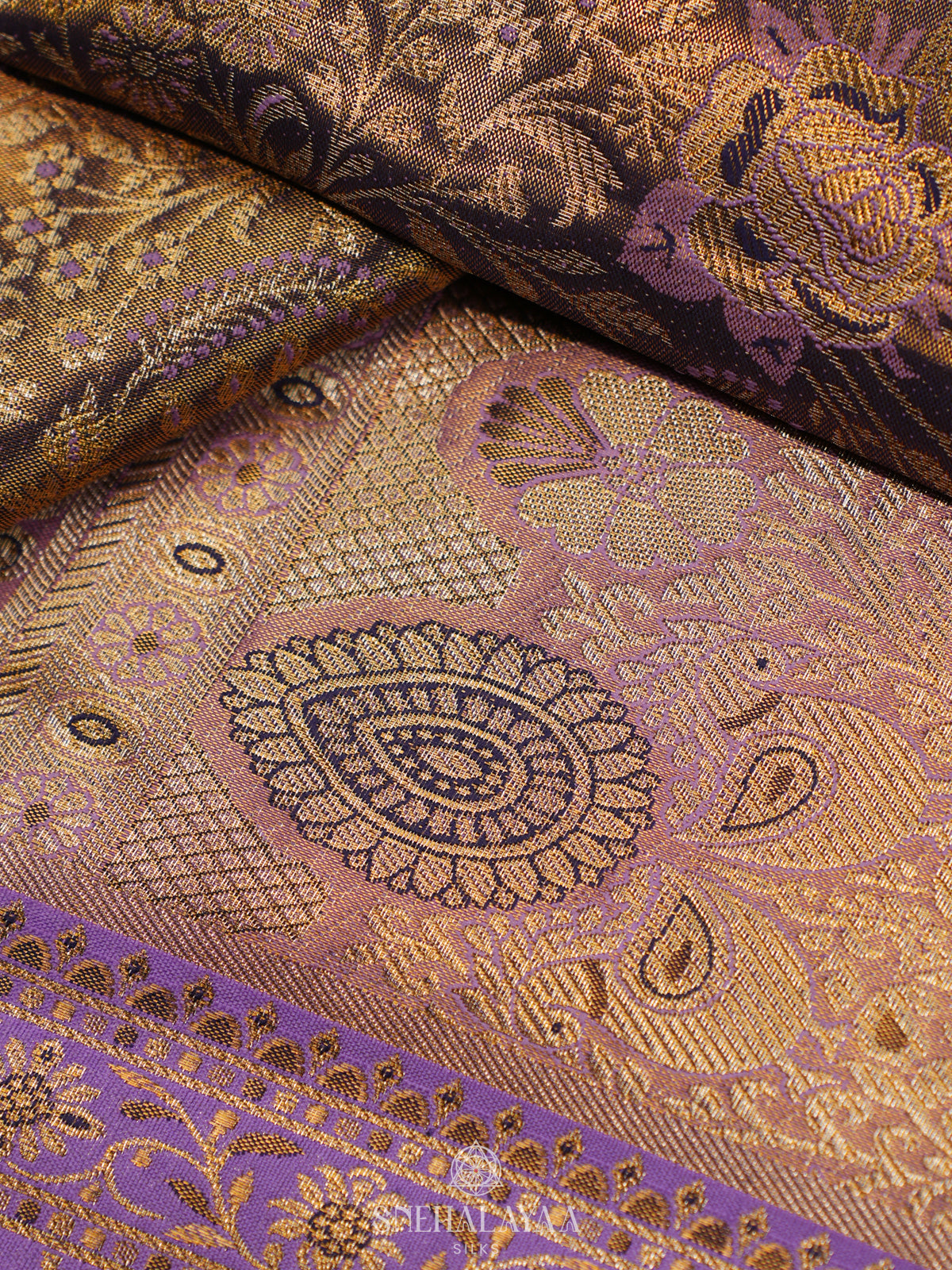 Olive Green Tissue Kanjivaram Silk Saree