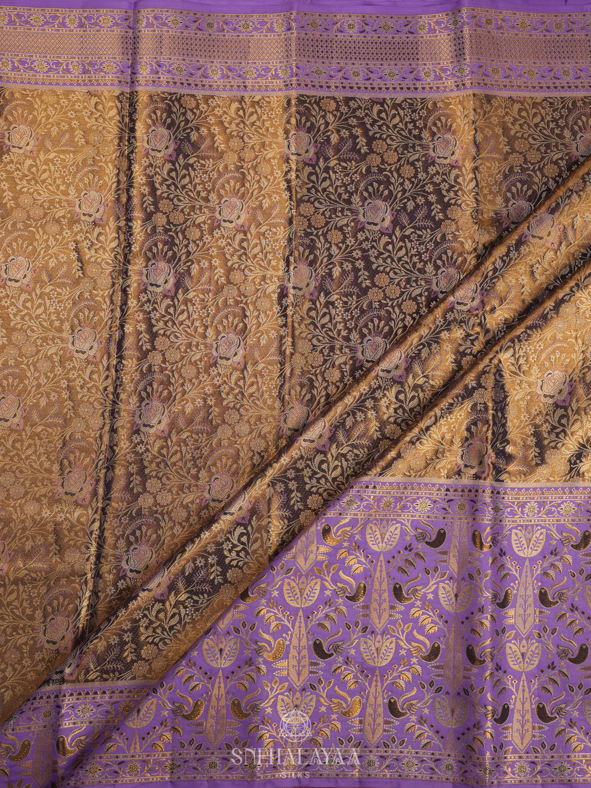 Olive Green Tissue Kanjivaram Silk Saree