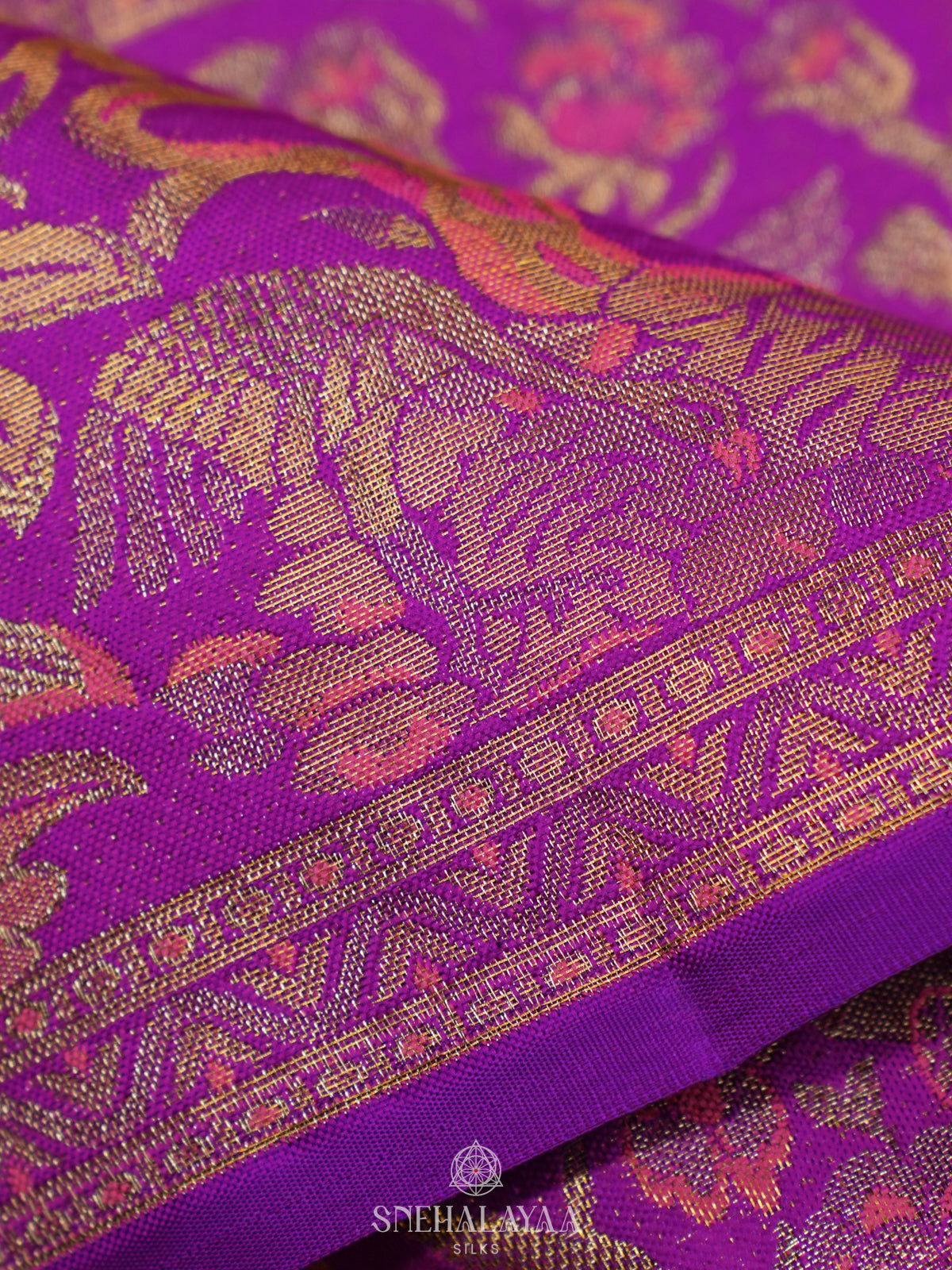 Peach Tissue Kanjivaram Silk Saree