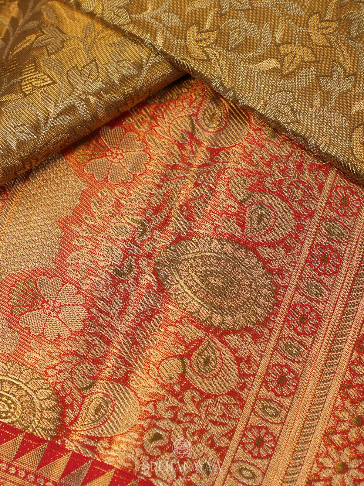 Lime Green Tissue Kanjivaram Silk Saree