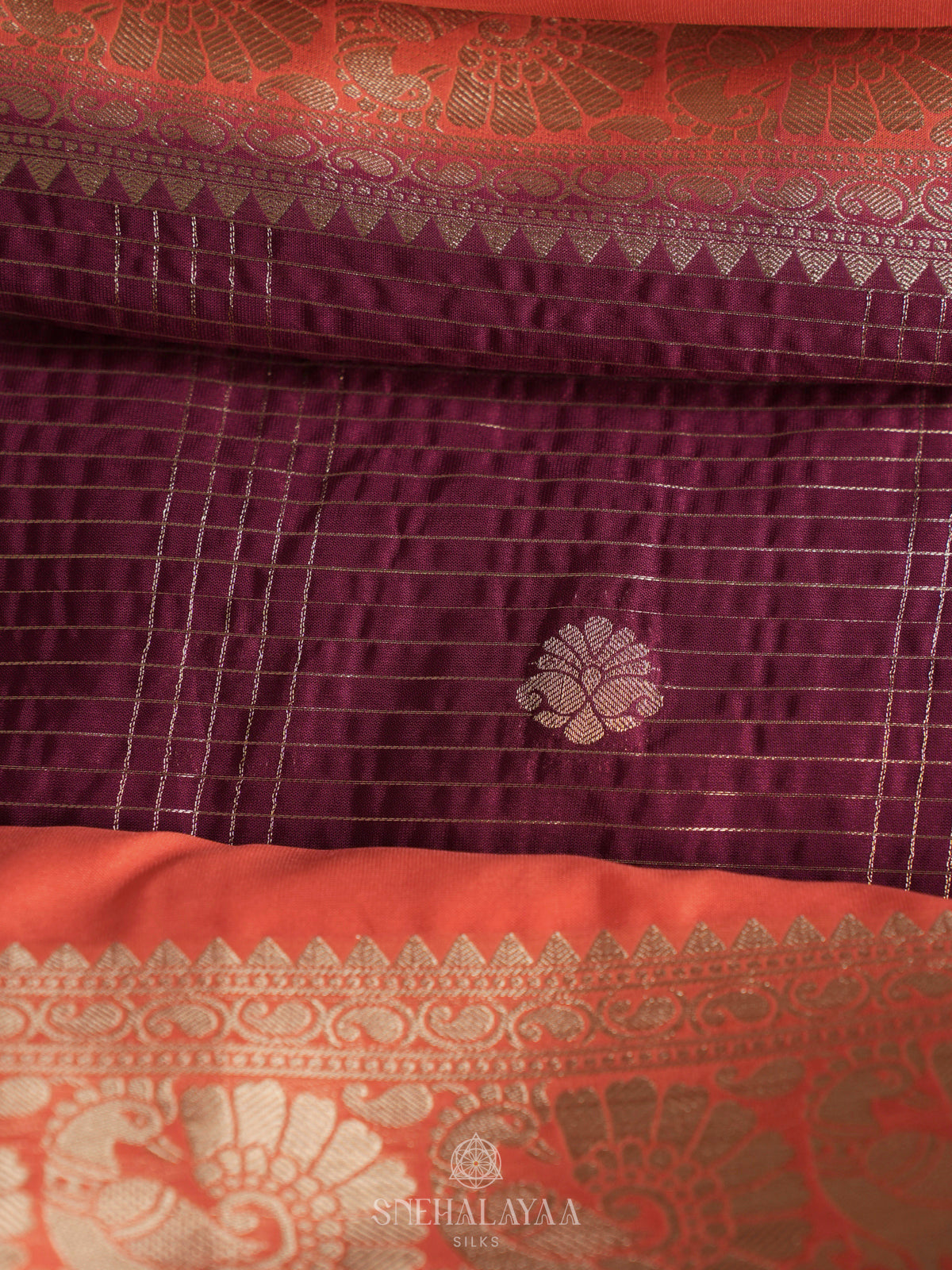 Maroon Mysore Silk Saree