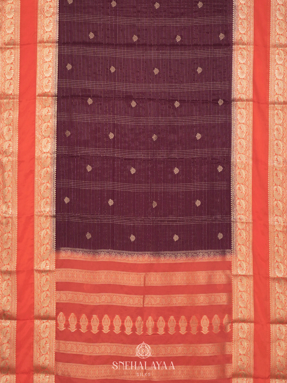Maroon Mysore Silk Saree