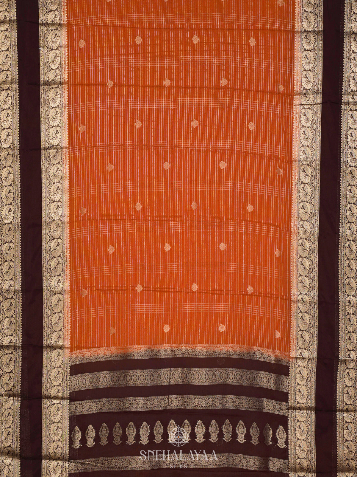 Orange Mysore Silk Saree