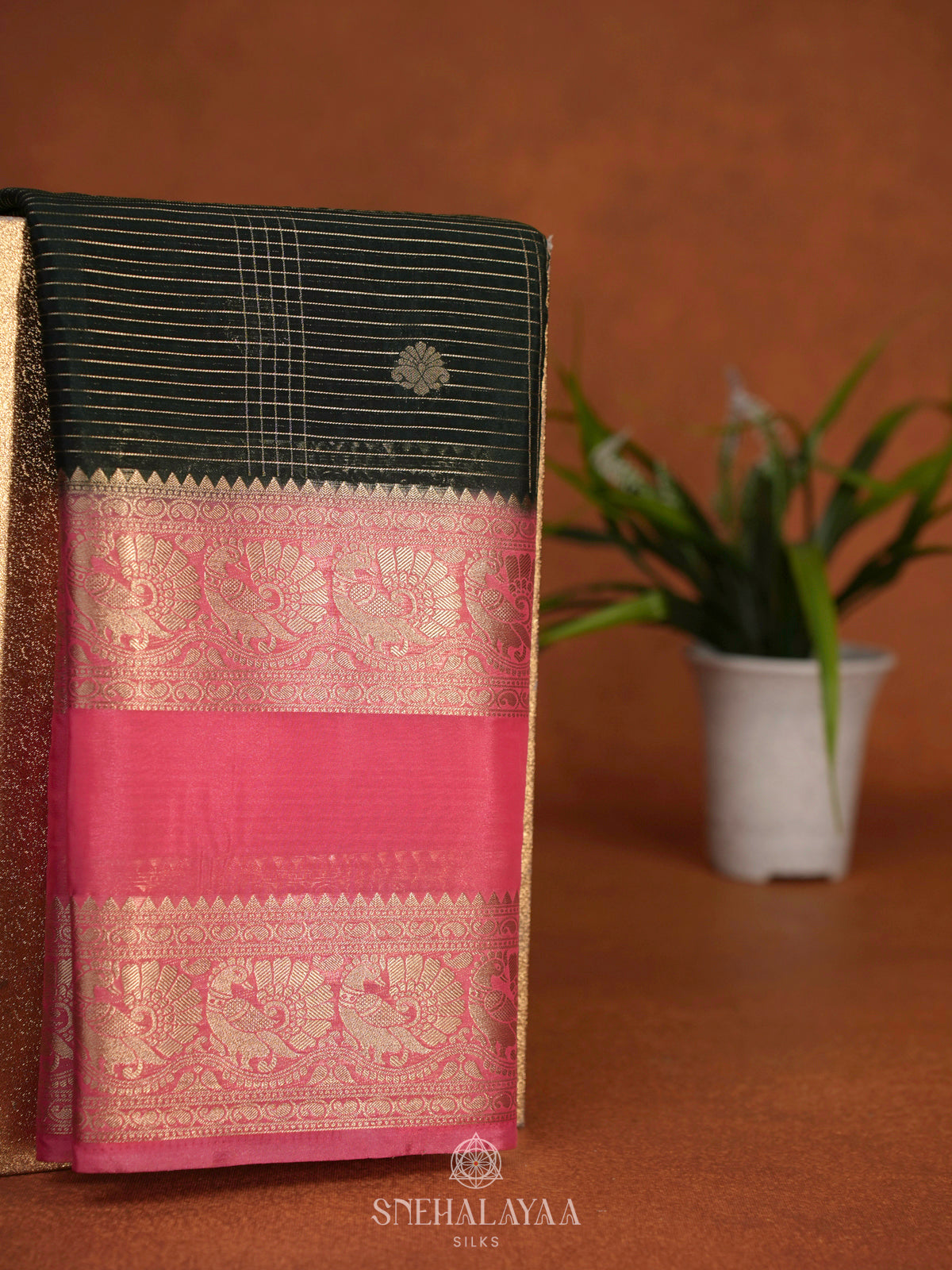 Forest Green Mysore Silk Saree