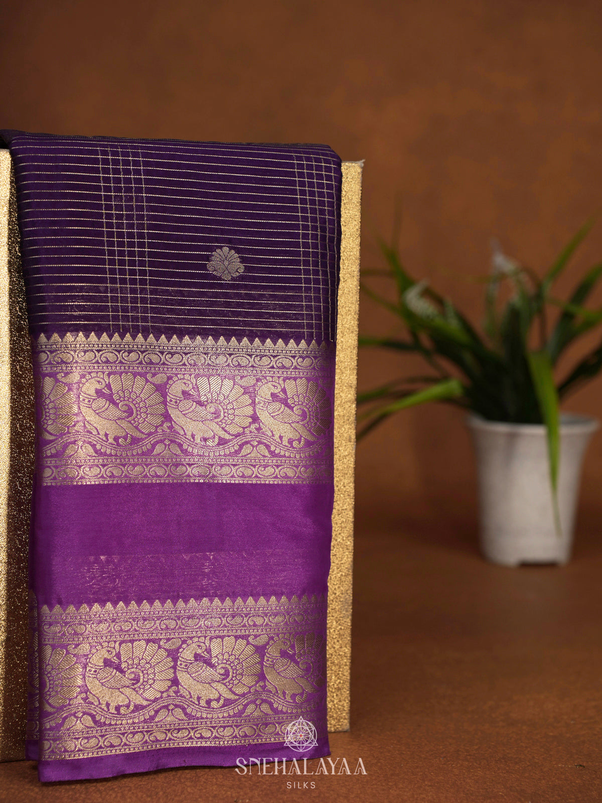 Purple Mysore Silk Saree