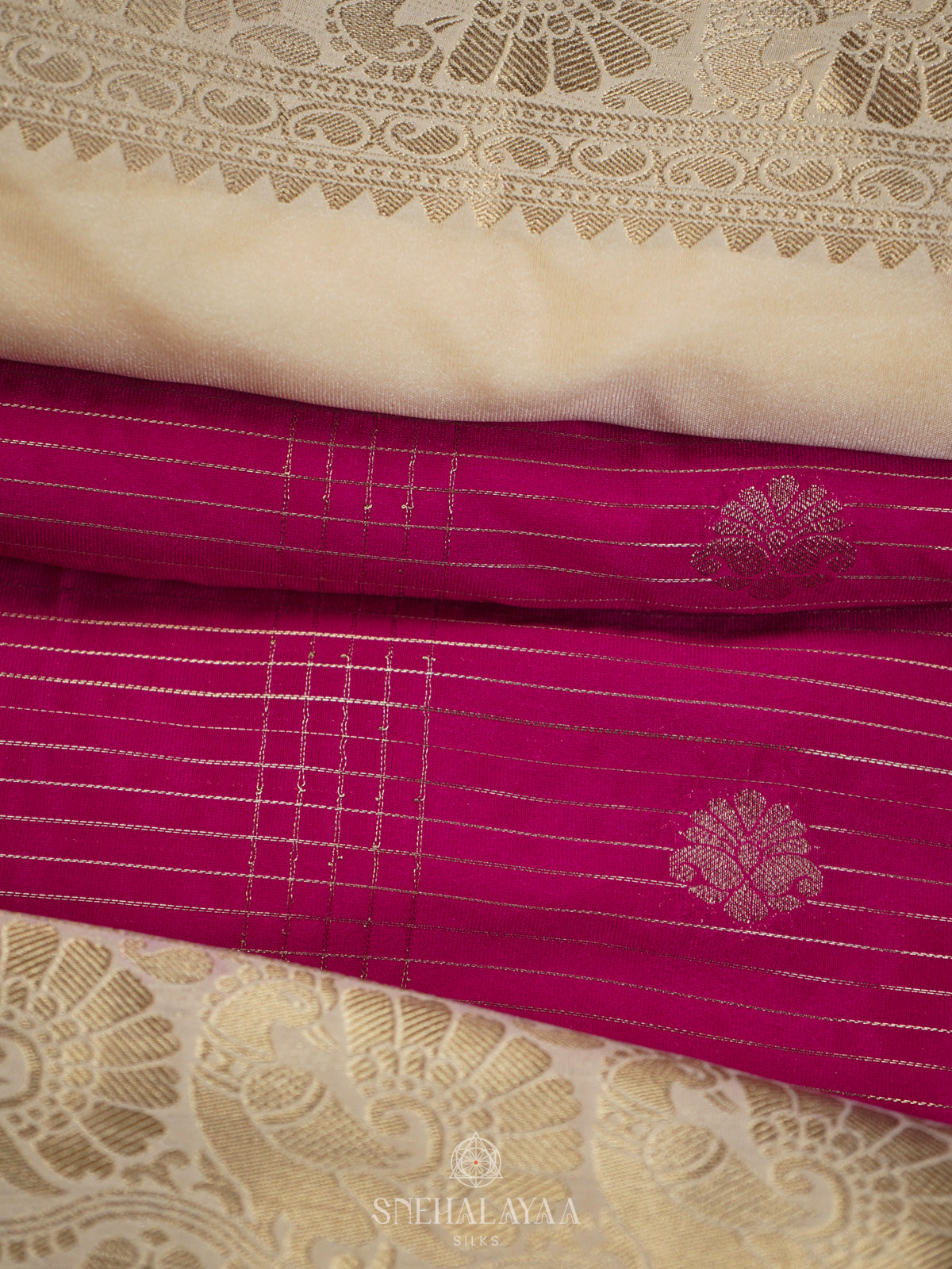 Cream Mysore Silk Saree