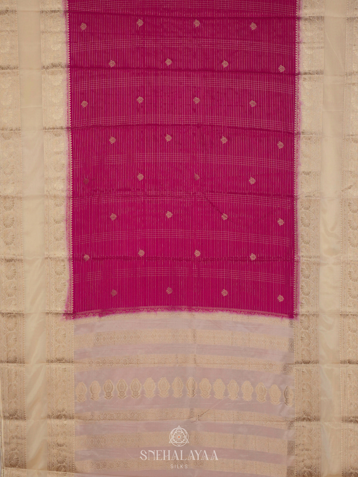 Cream Mysore Silk Saree