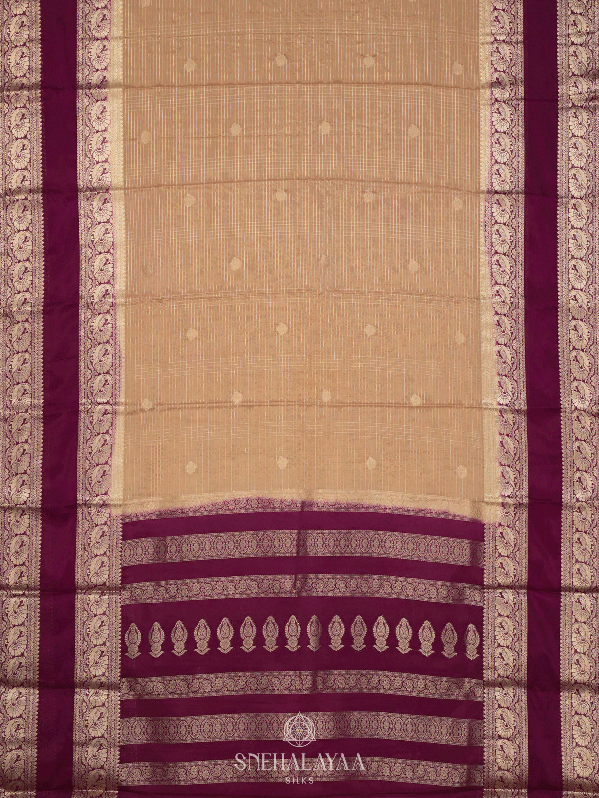 Cream Mysore Silk Saree