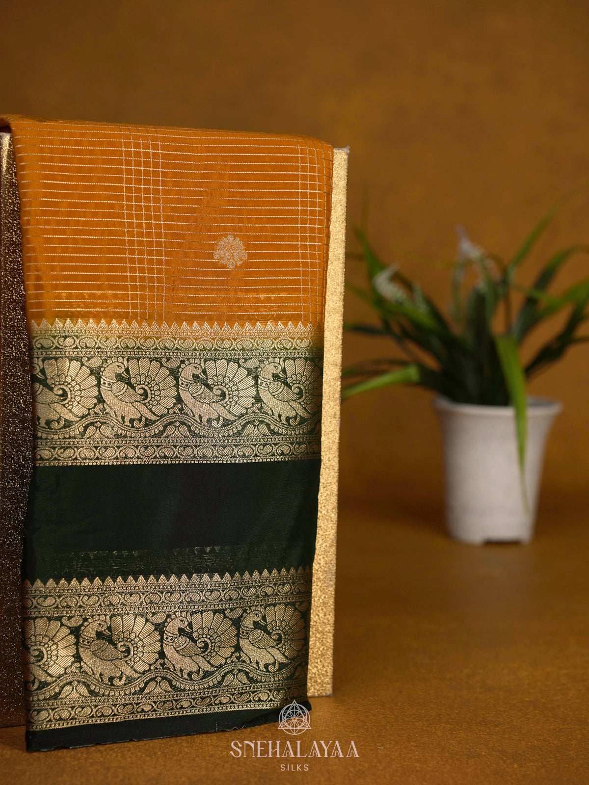 Mustard Mysore Silk Saree