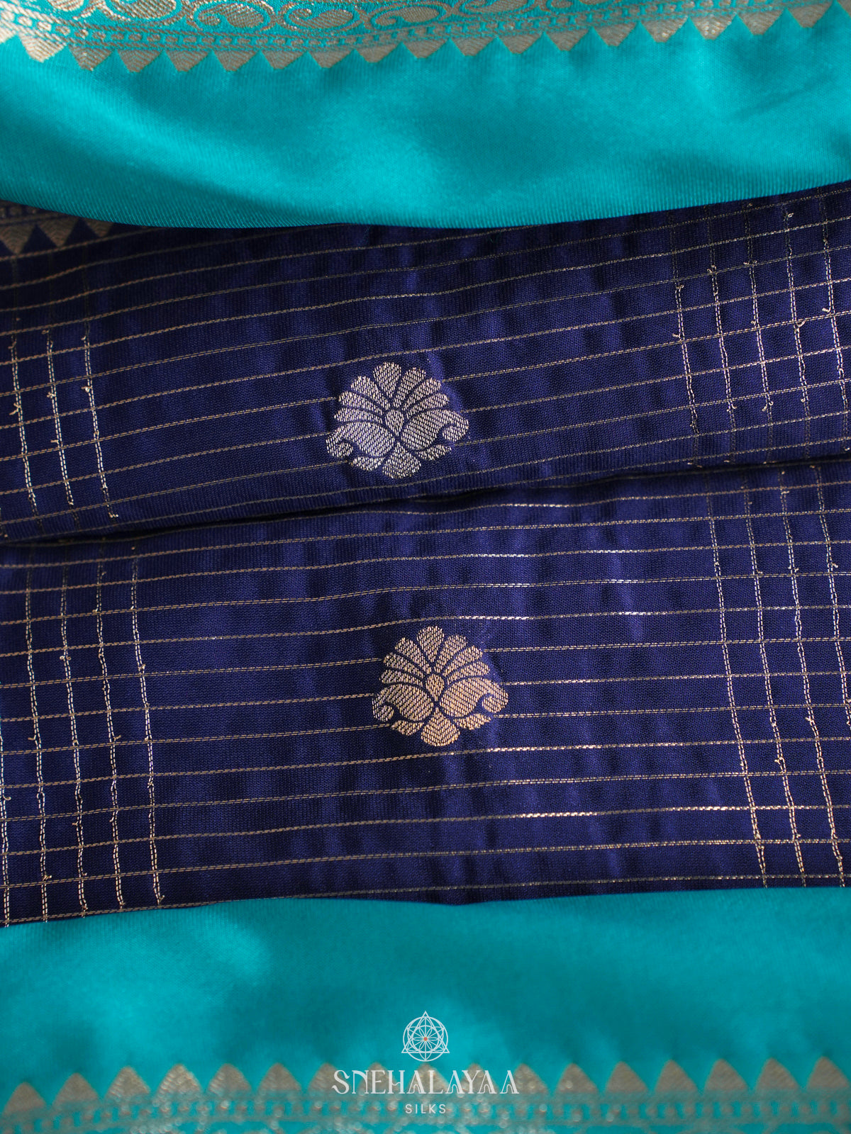Navy Blue Mysore Silk Saree