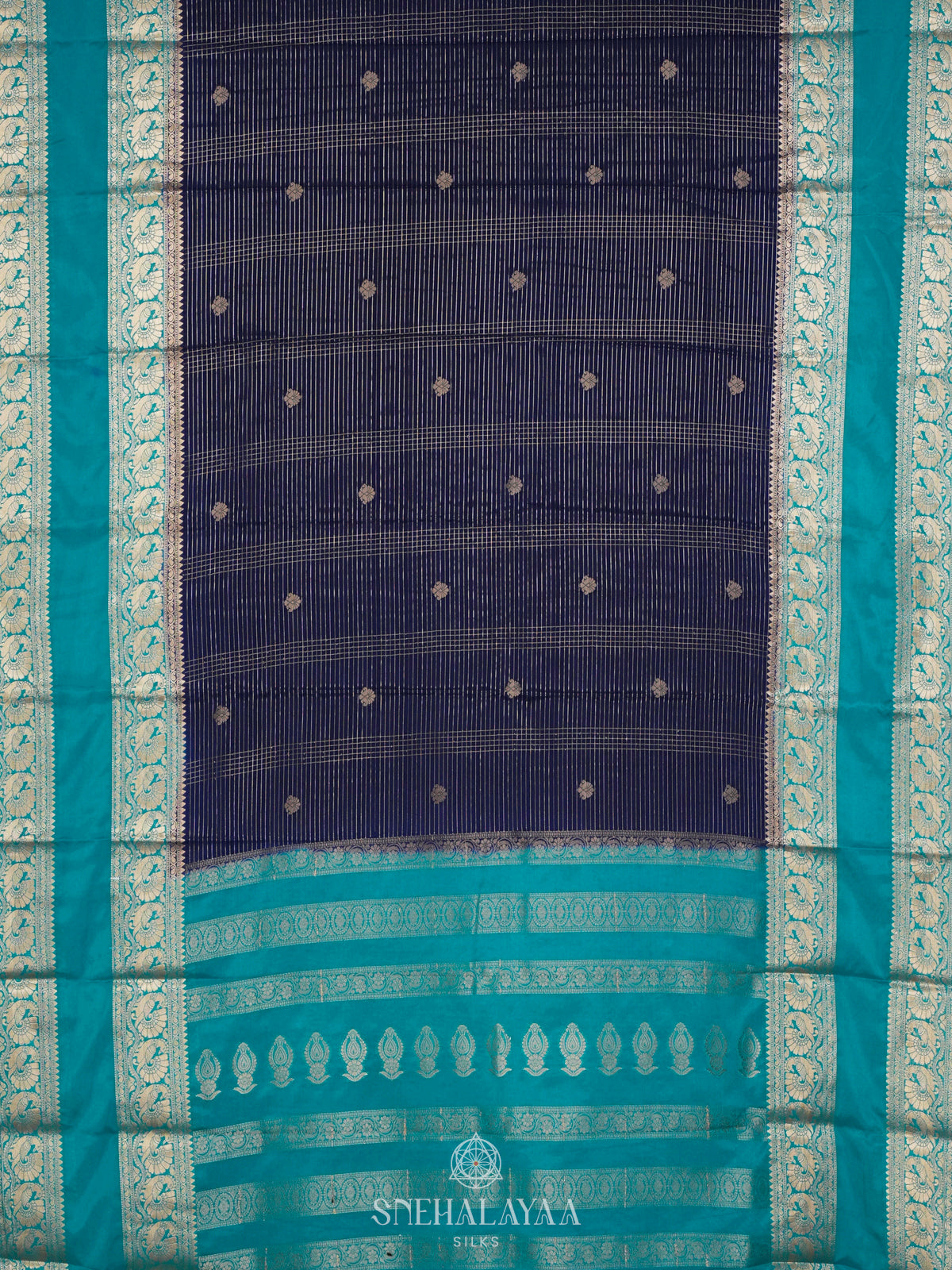 Navy Blue Mysore Silk Saree