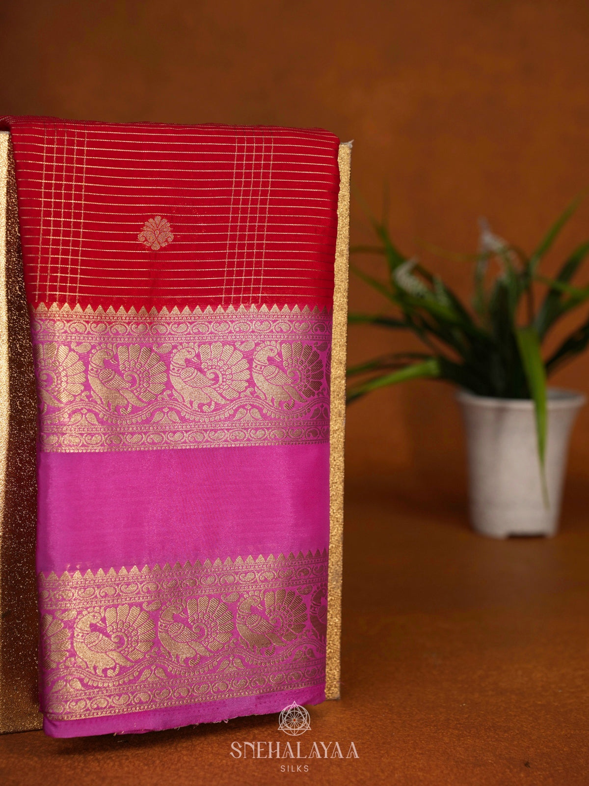 Red Mysore Silk Saree
