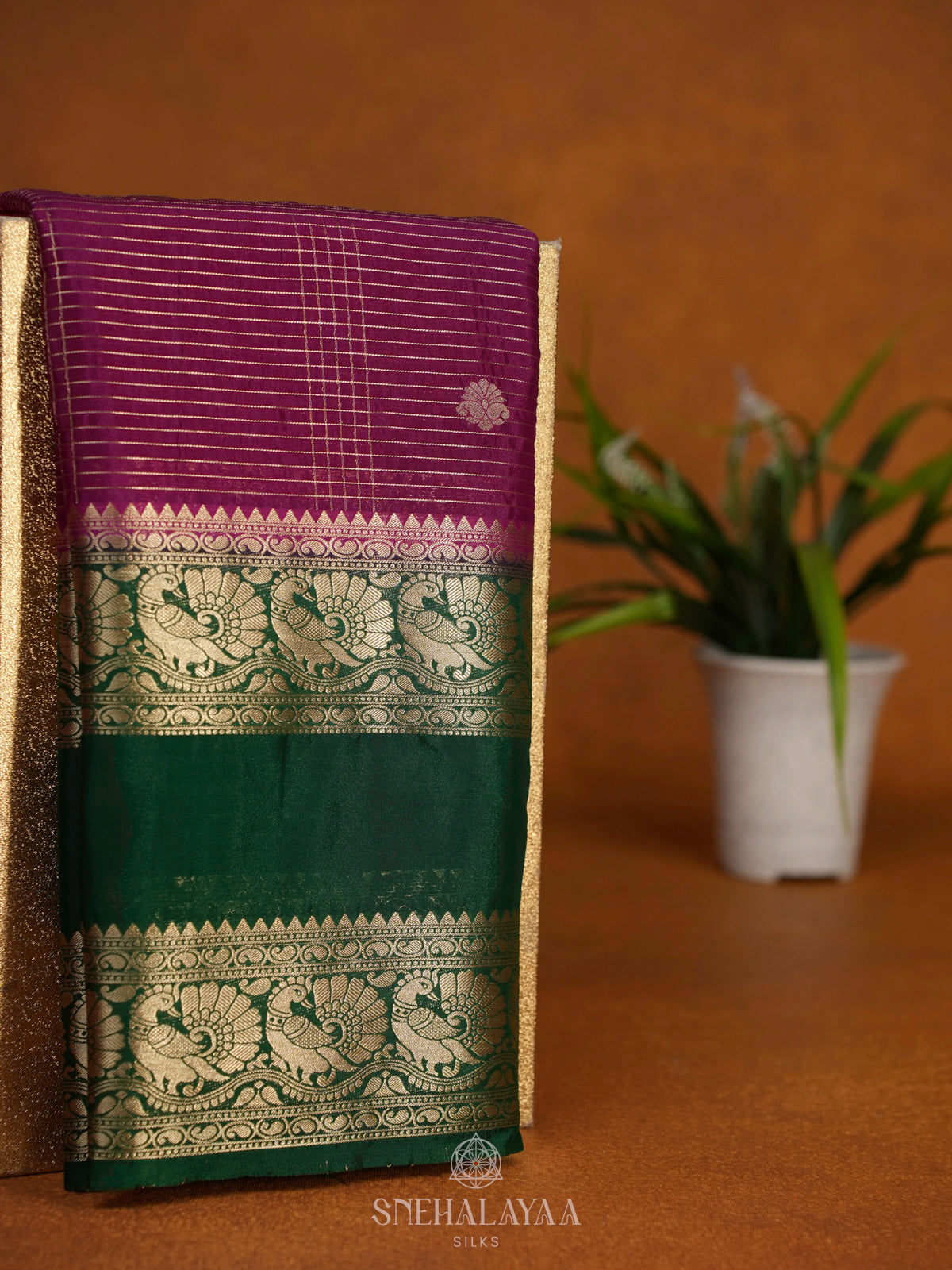 Magenta Mysore Silk Saree