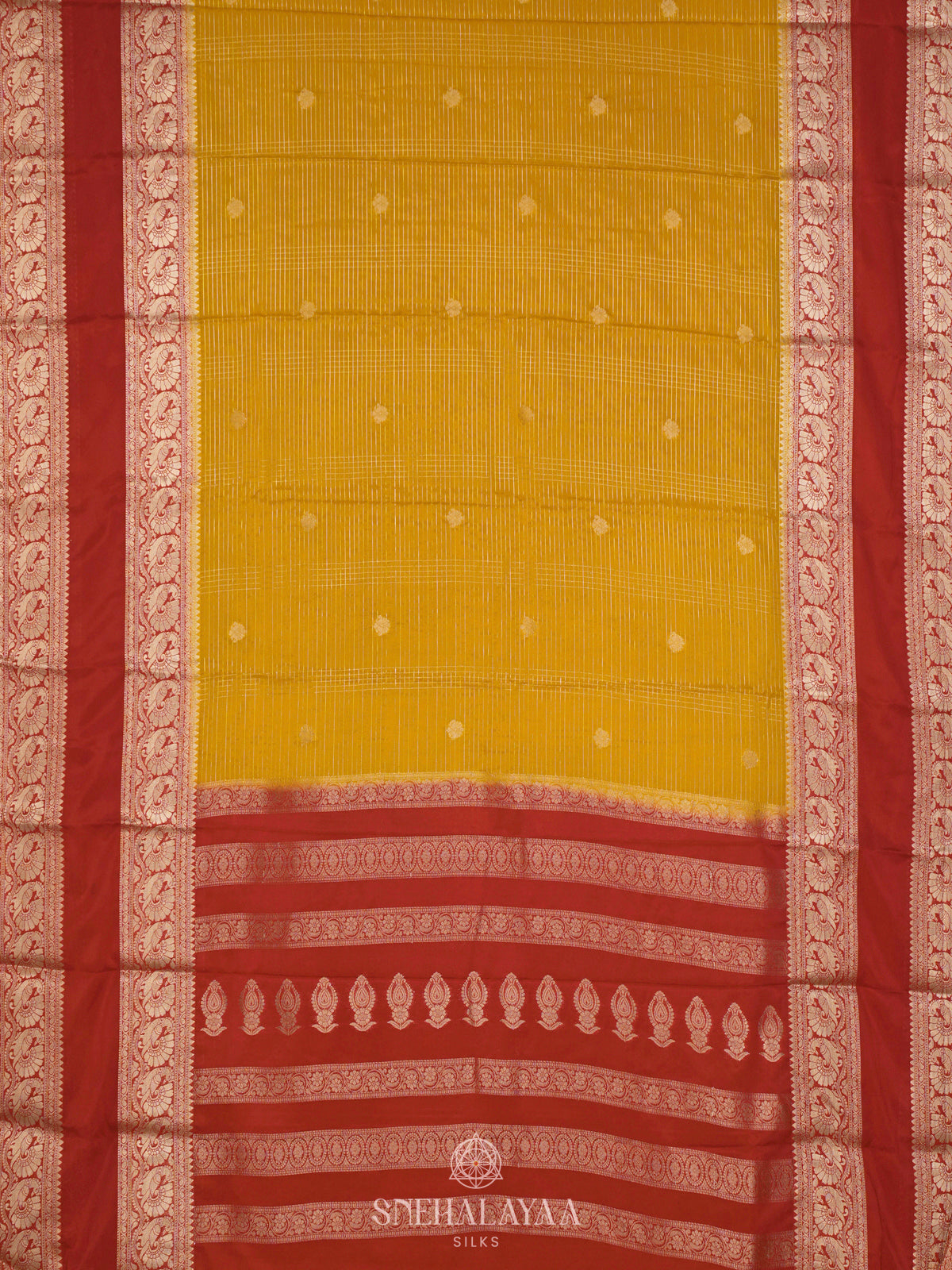 Yellow Mysore Silk Saree
