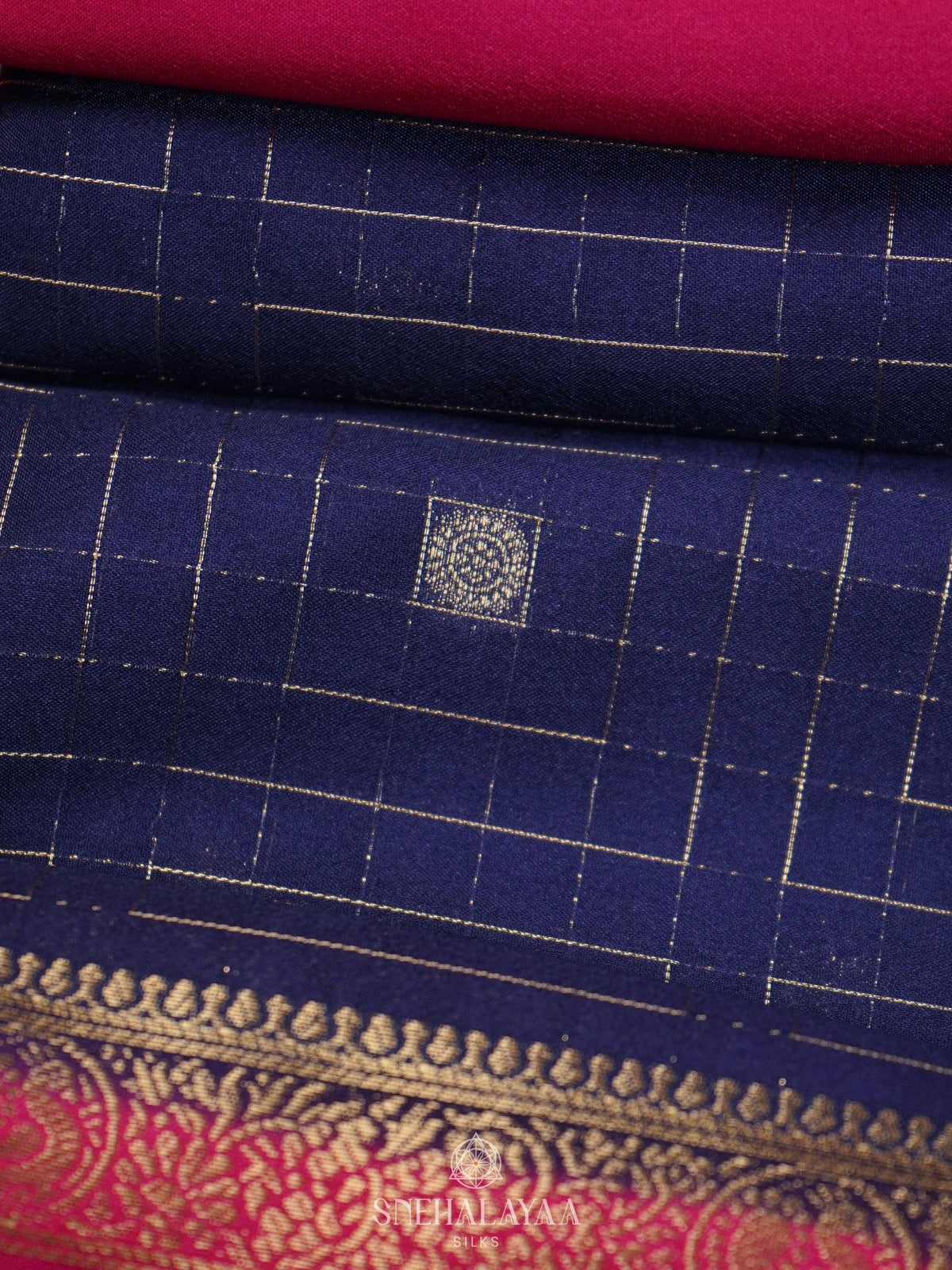 Navy Blue Mysore Silk Saree