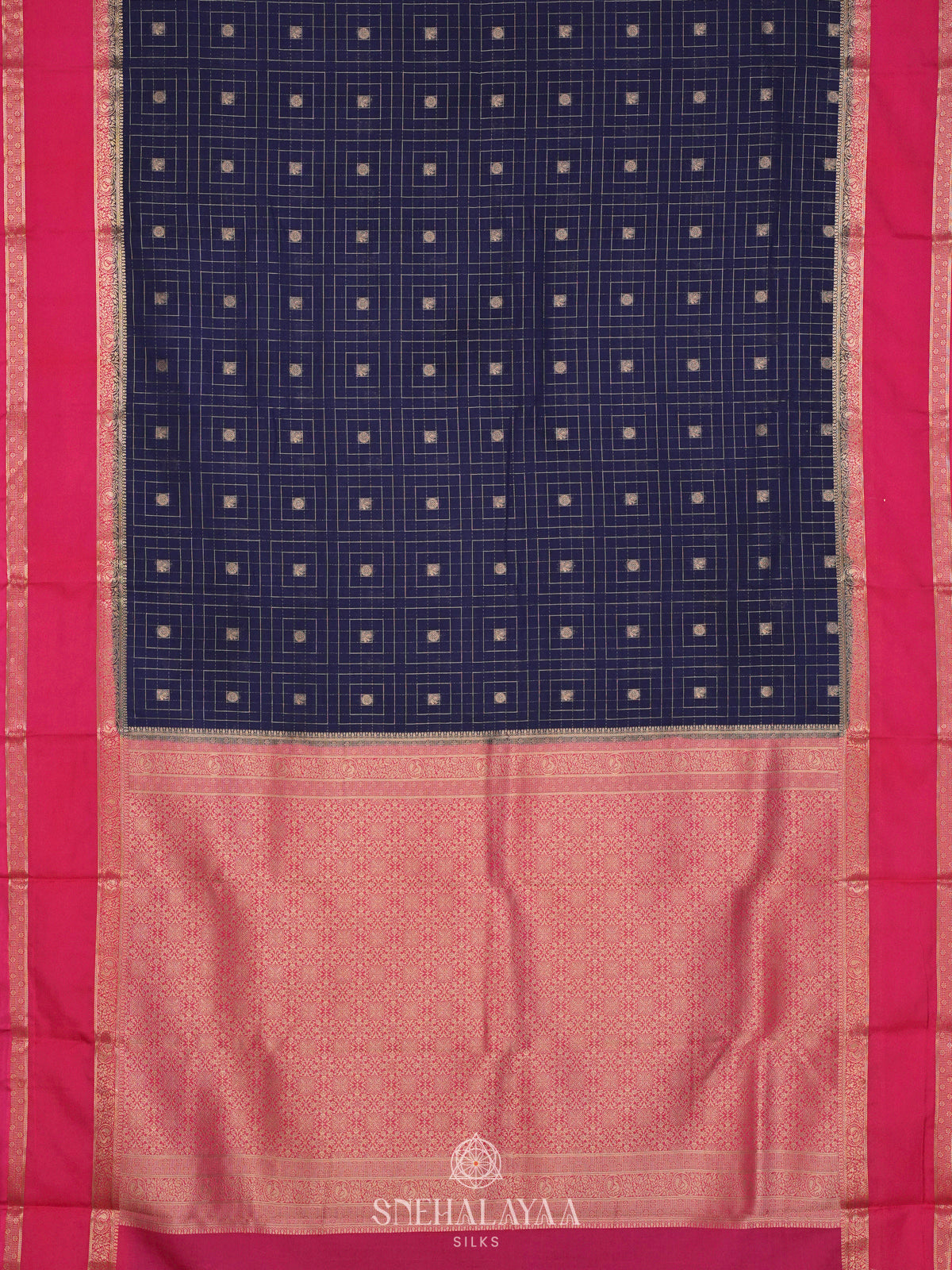 Navy Blue Mysore Silk Saree