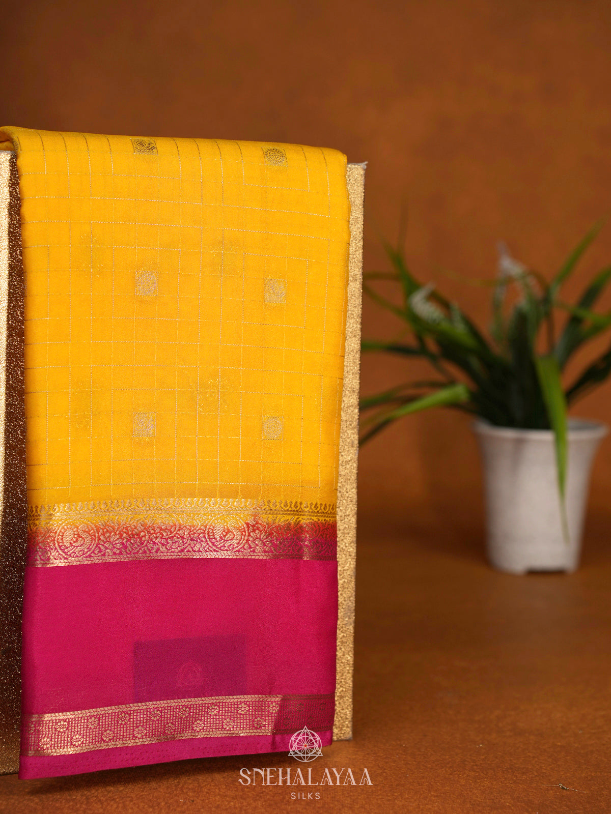 Mango Yellow Mysore Silk Saree