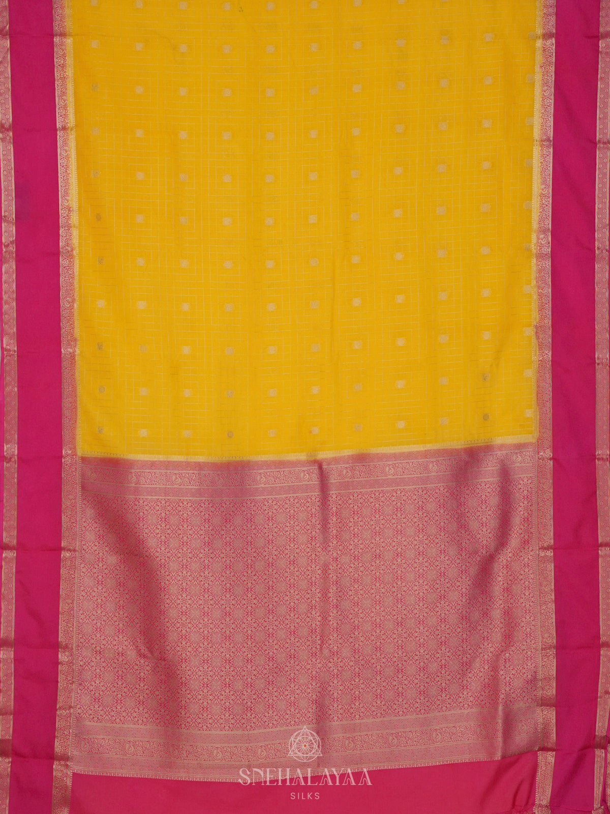 Mango Yellow Mysore Silk Saree