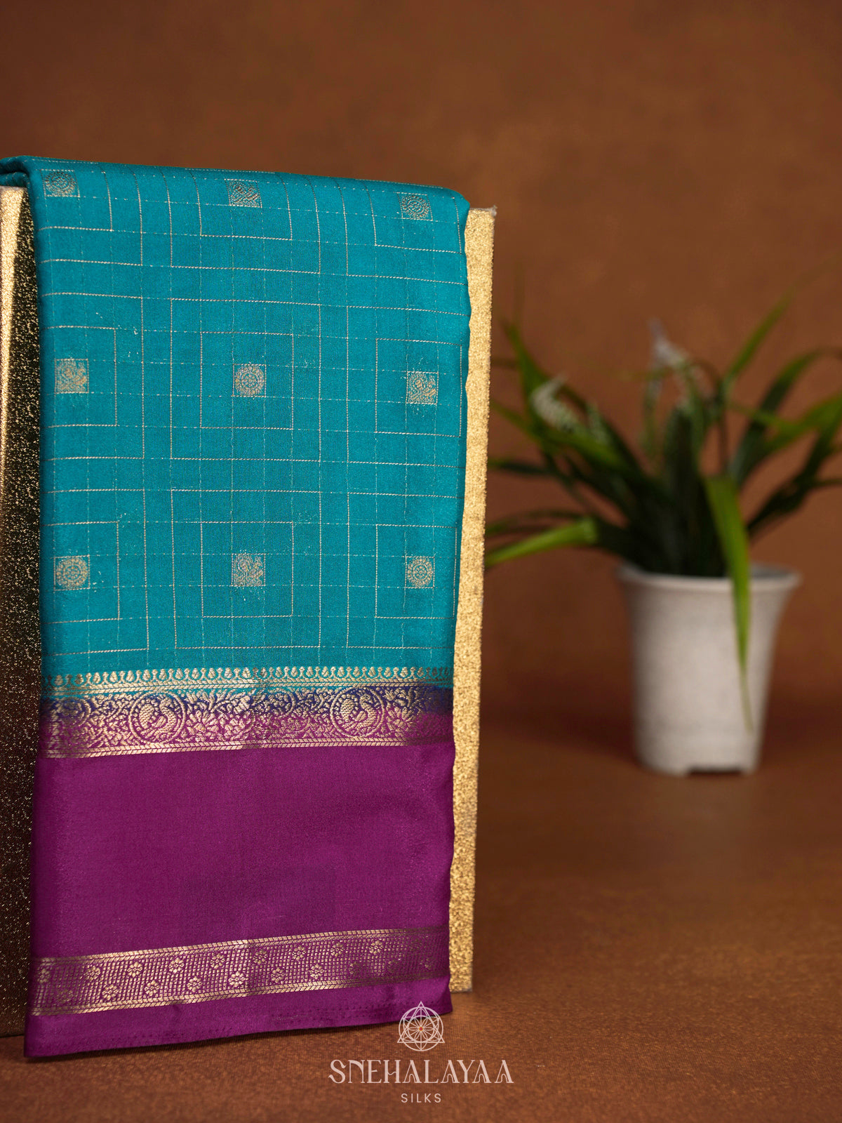Blue Mysore Silk Saree