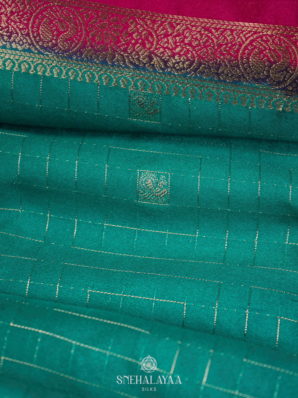 Teal Blue Mysore Silk Saree