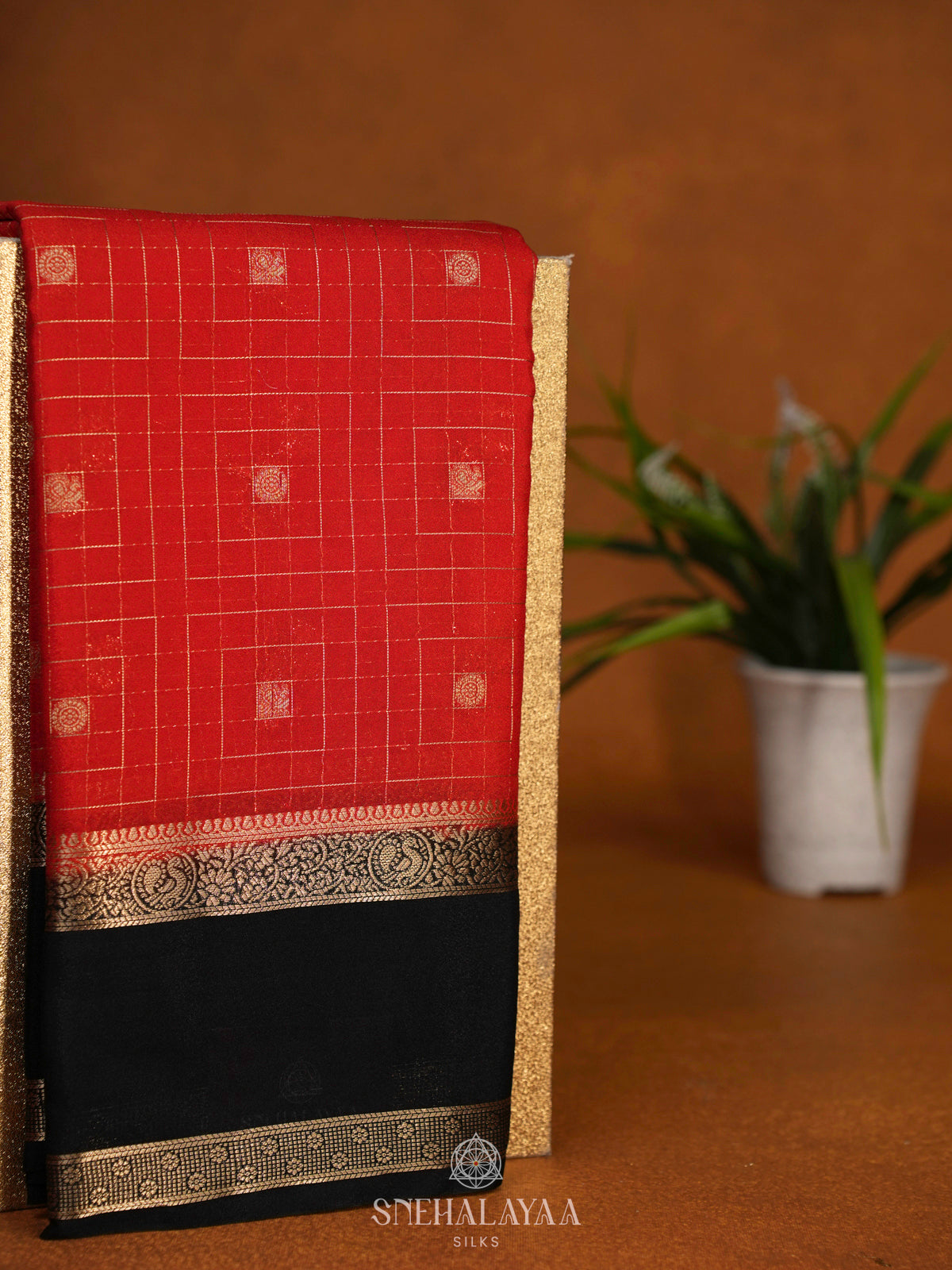 Red Mysore Silk Saree